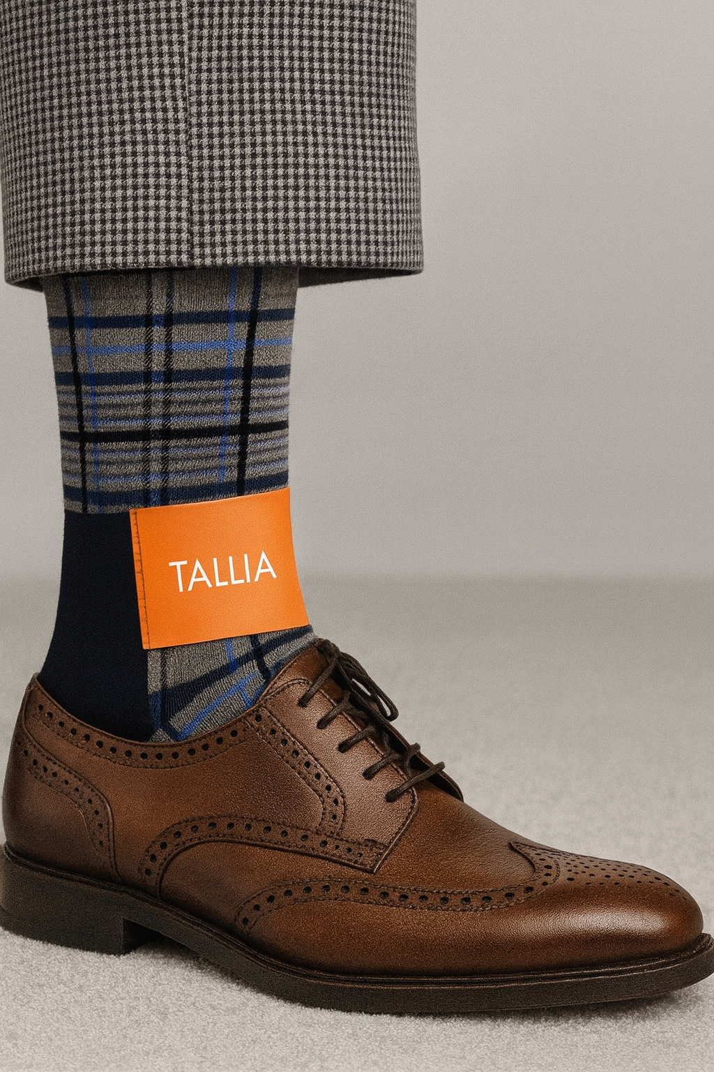 Tallia TS7249#4 Fancy Socks Charcoal Navy