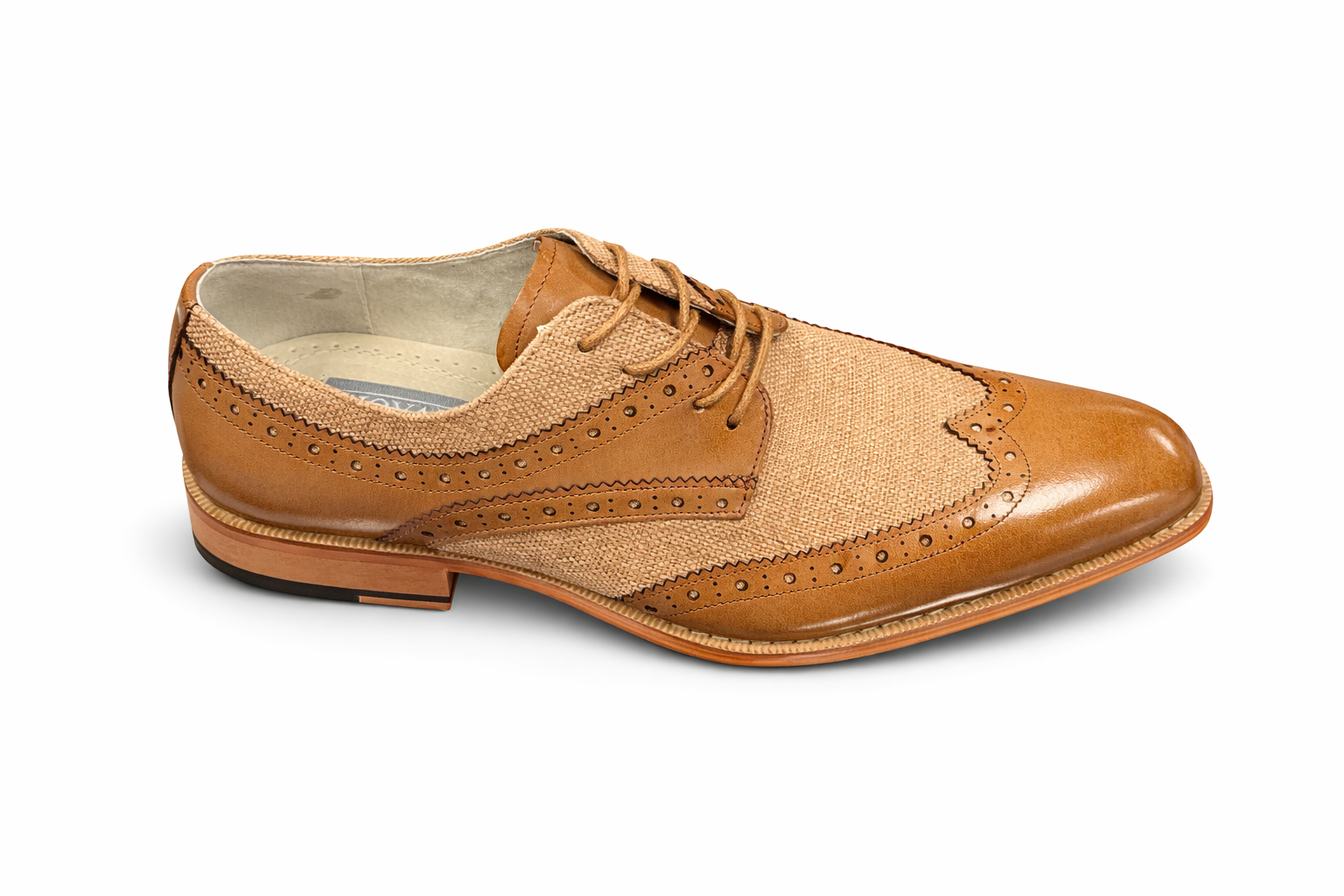 Giovanni Nico Wingtip Shoes Tan