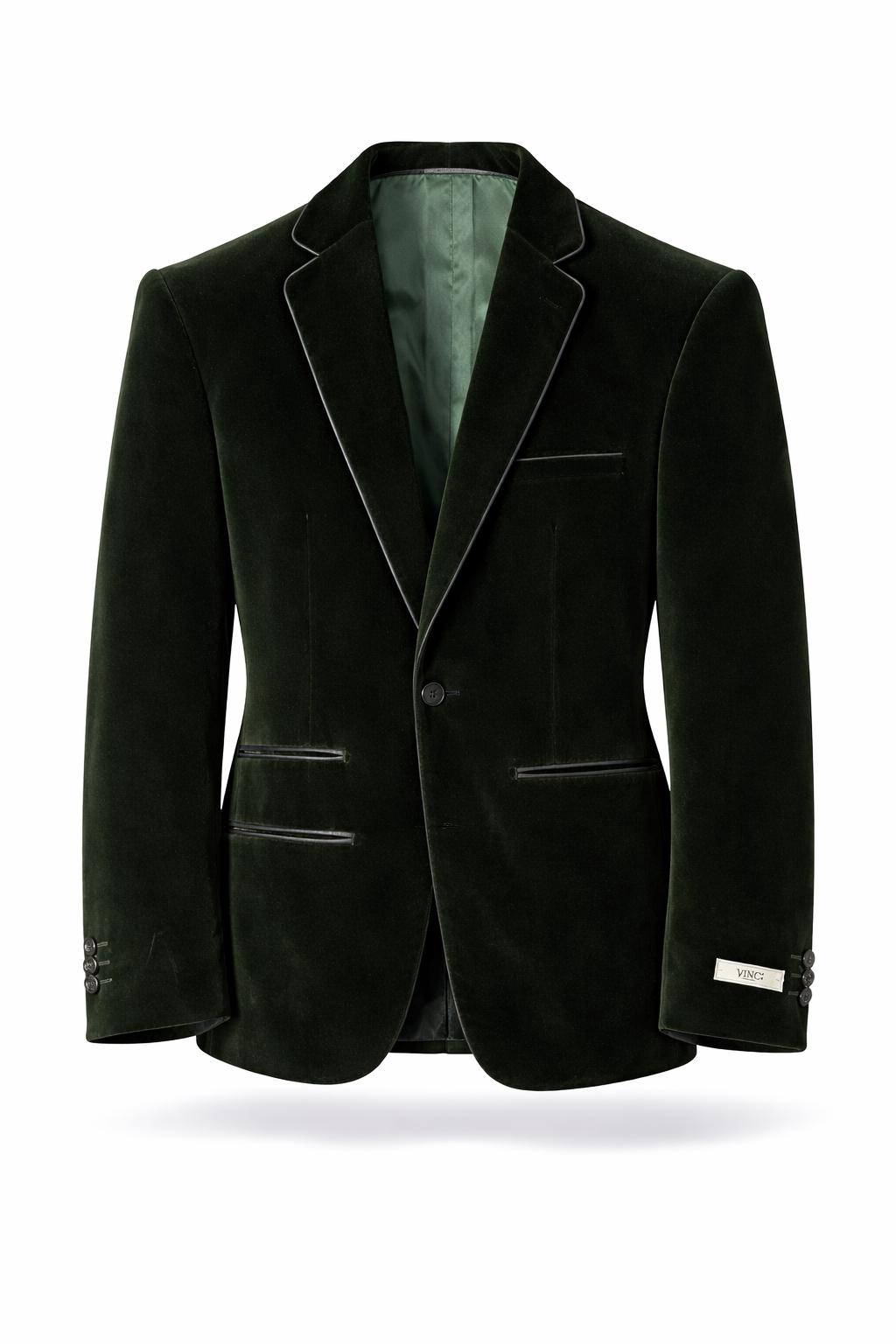 Vinci BS-02 Single Breast Velvet Emerald