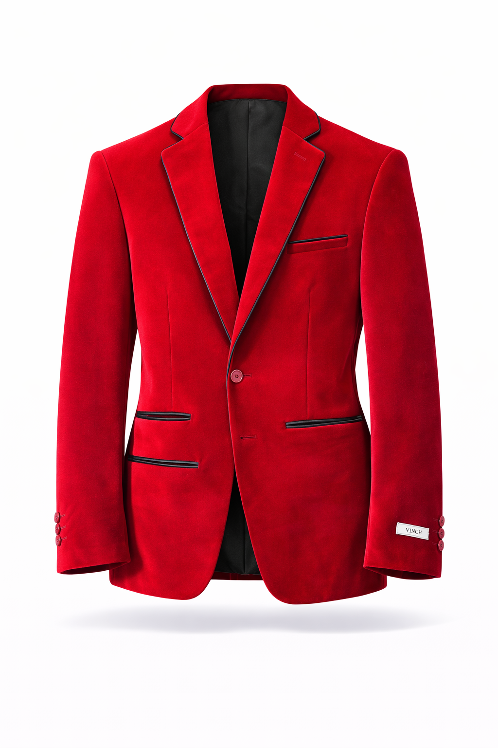 Vinci BS-02 Single Breast Velvet Red
