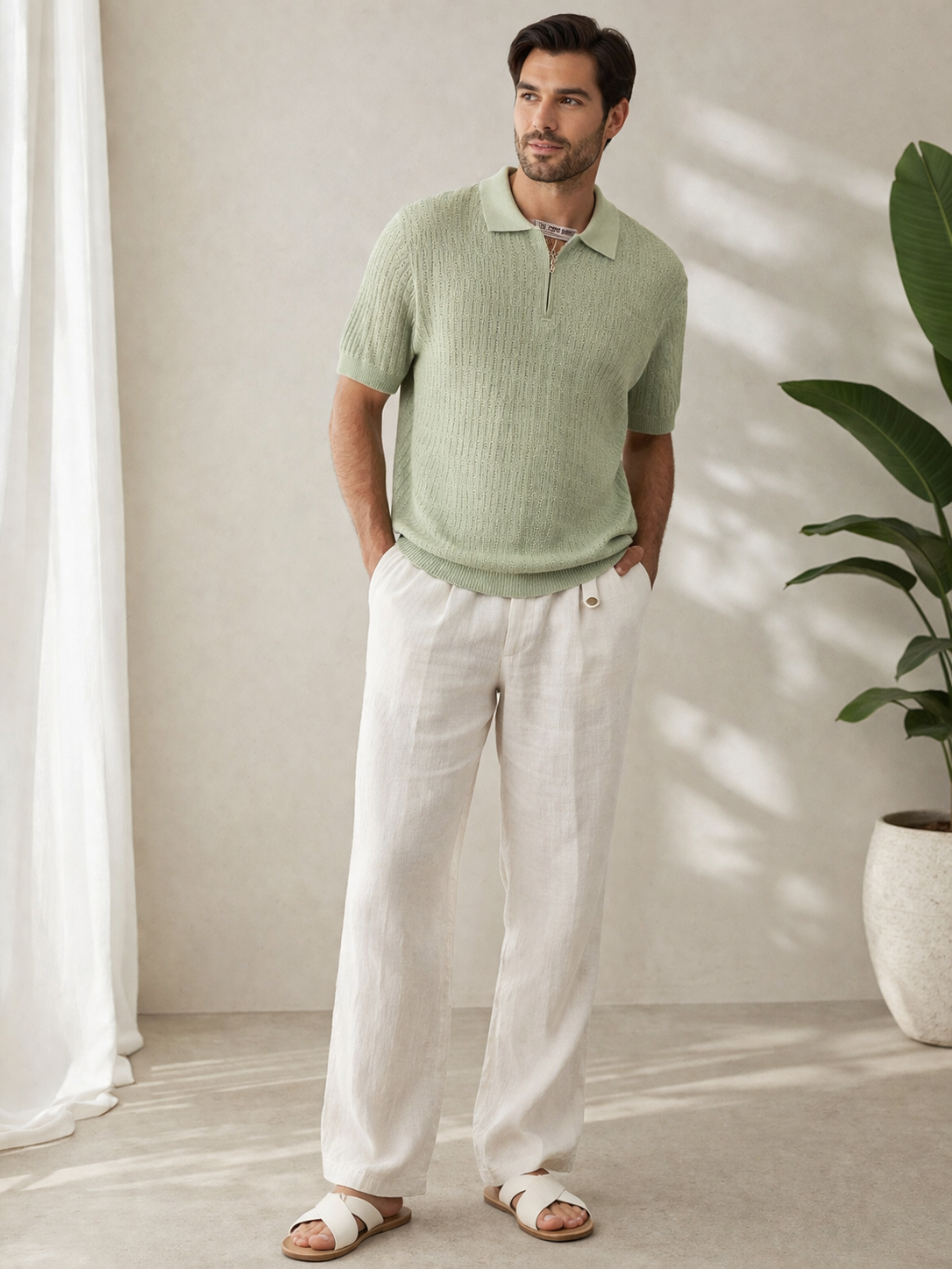 Stacy Adams 21051 Short Sleeve Knit Polo Green