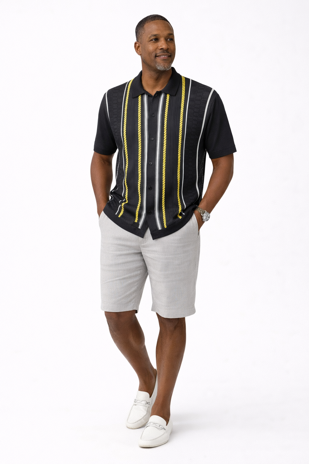 Stacy Adams 25014 Chelli Short Sleeve Knit Black