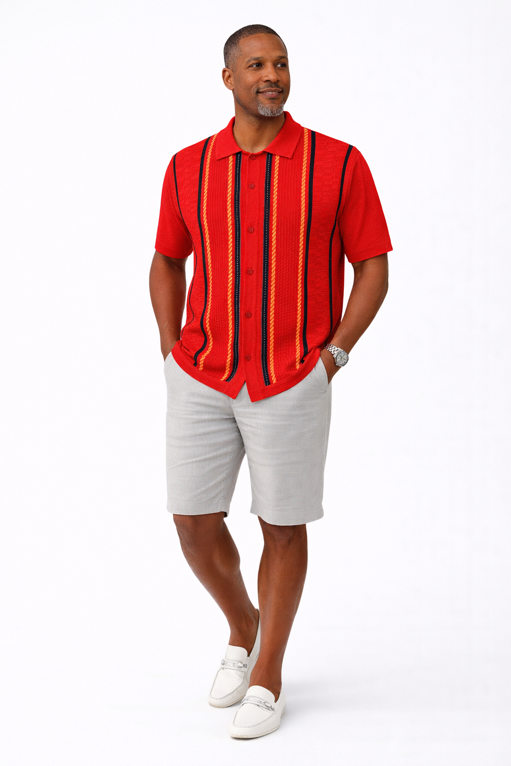 Stacy Adams 25014 Chelli Short Sleeve Knit Red