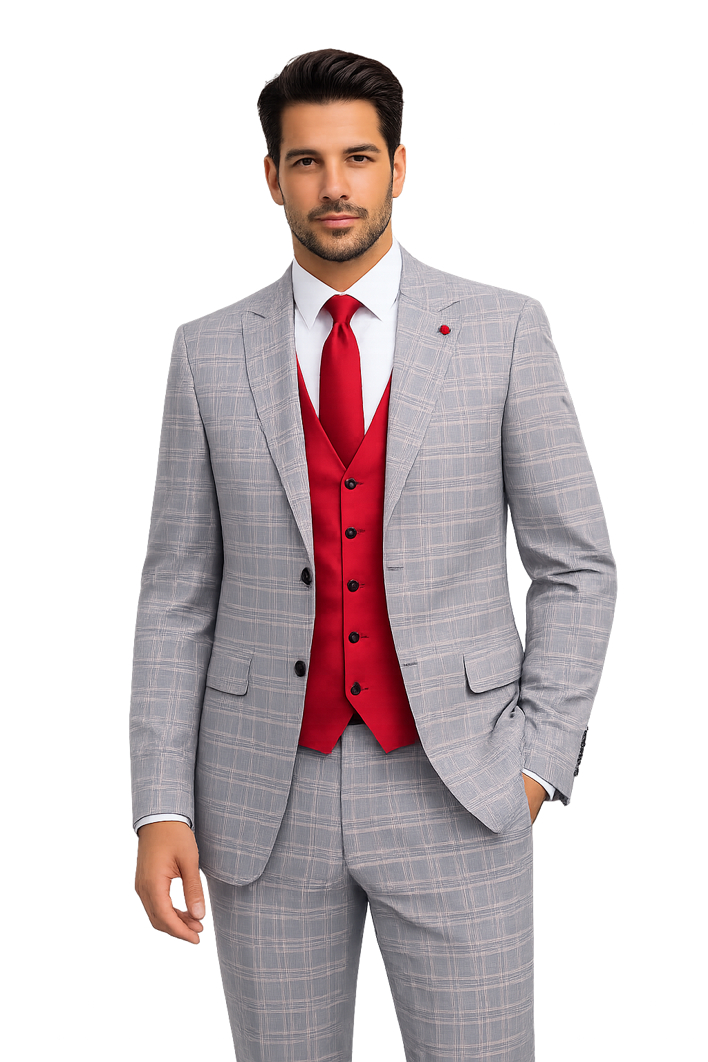 Vitali M6224 3piece Suit Charcoal