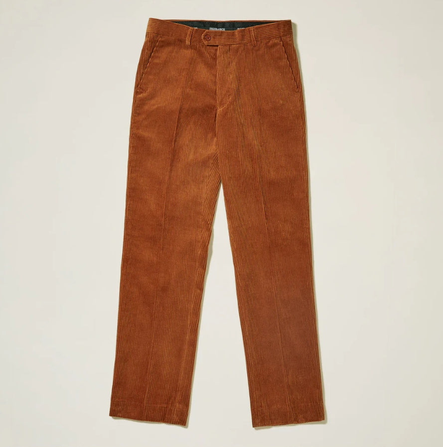 Inserch P3103 100% Cotton Flat Front Corduroy Pants Carmel