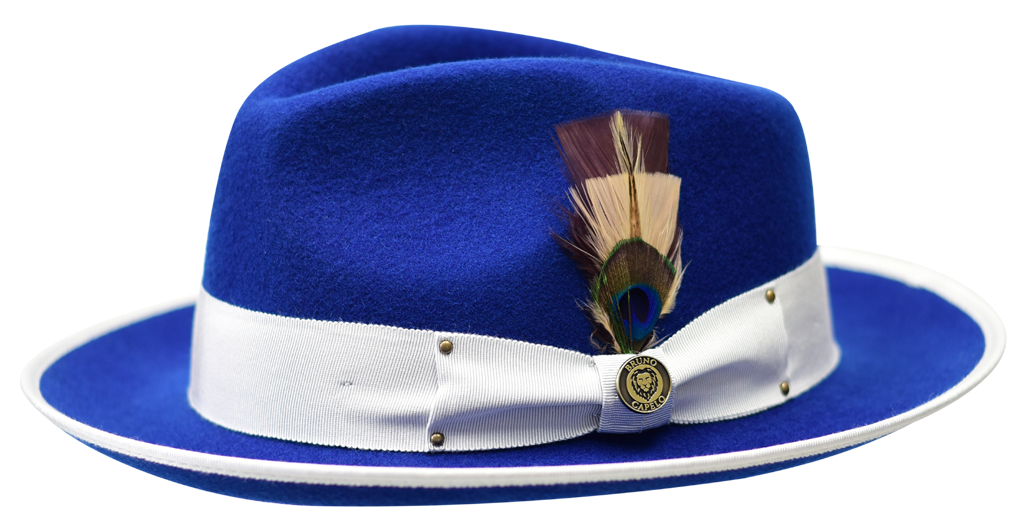 Bruno Capelo LO-207 Lorenzo Felt Hat Sapphire Blue/Silver