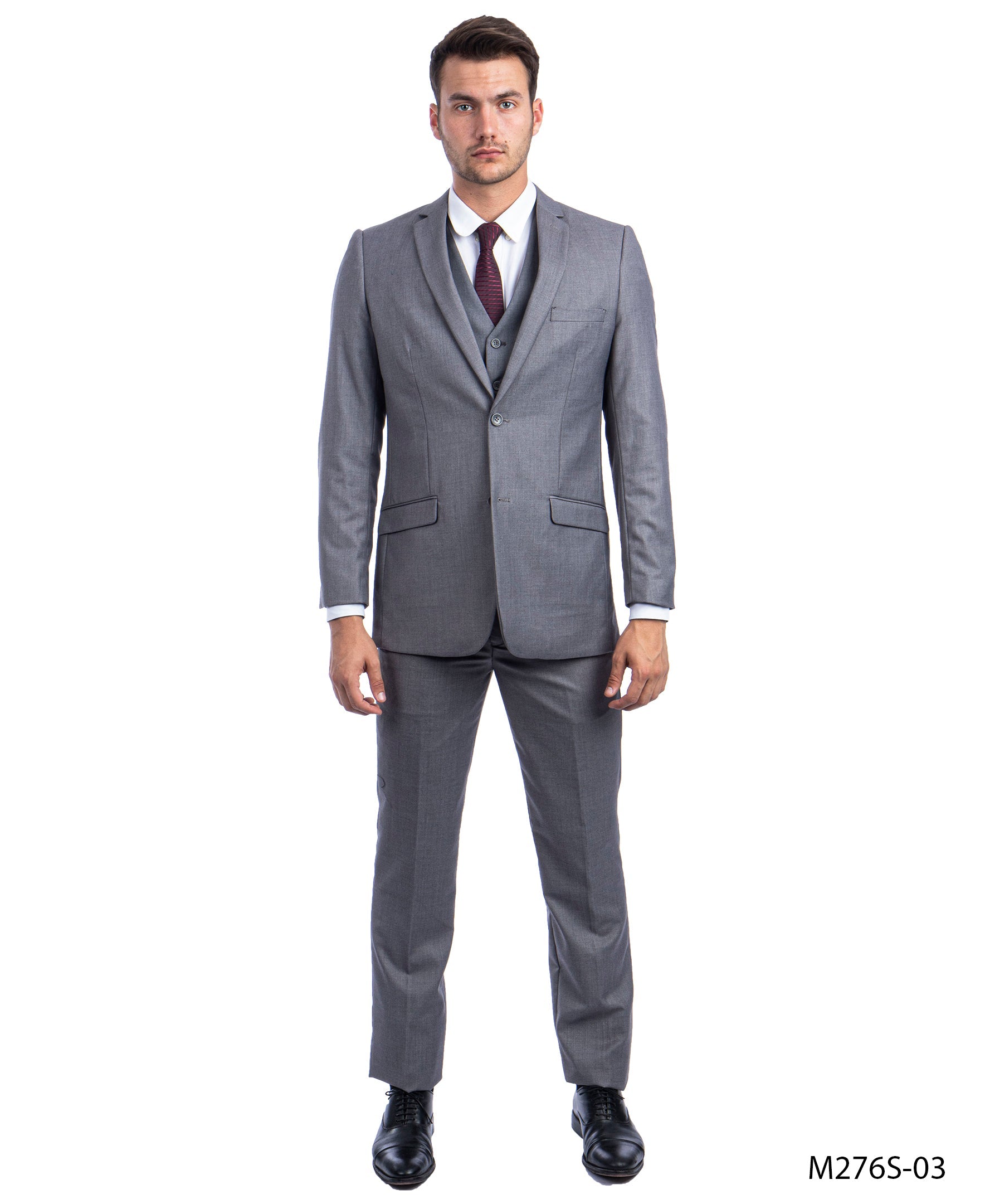 2 PC Mid Gray Suit For Men Formal Suits For All Ocassions M276S-03