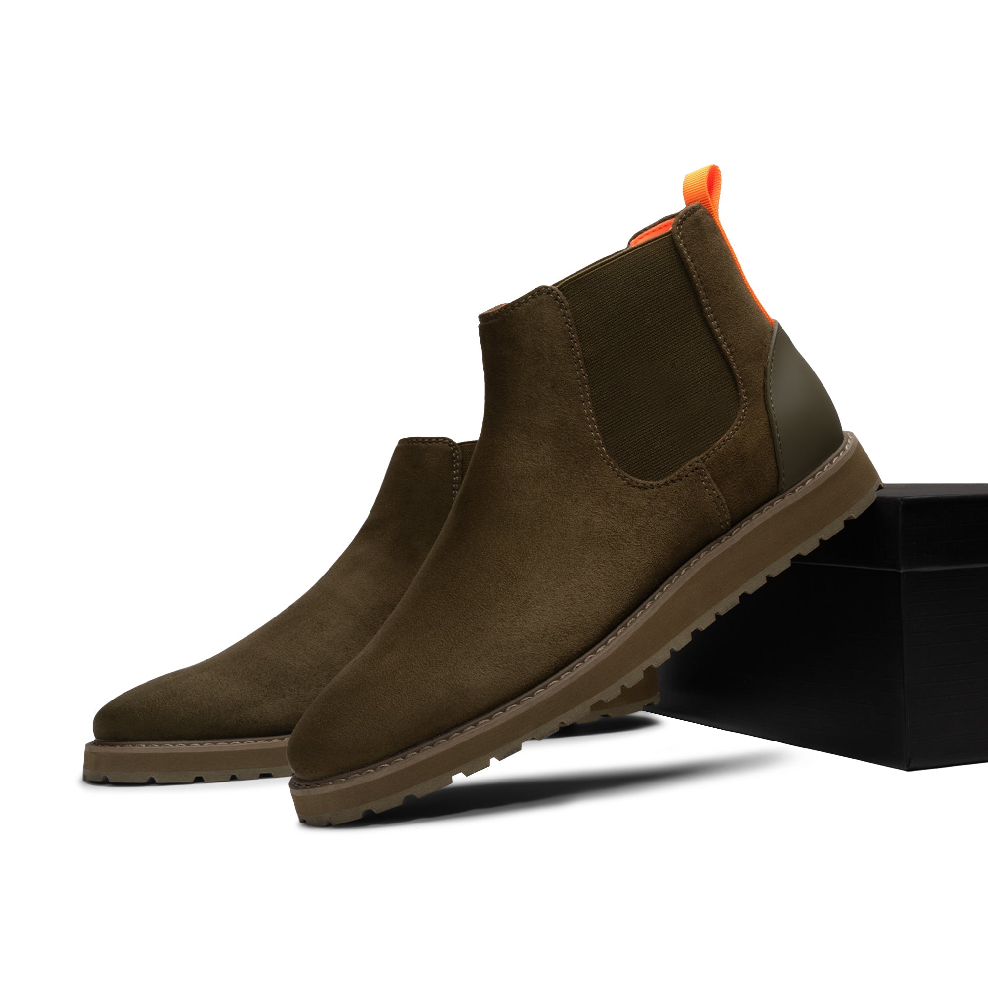 Tayno The Mustela Suede Casual Chelsea Sneaker Olive