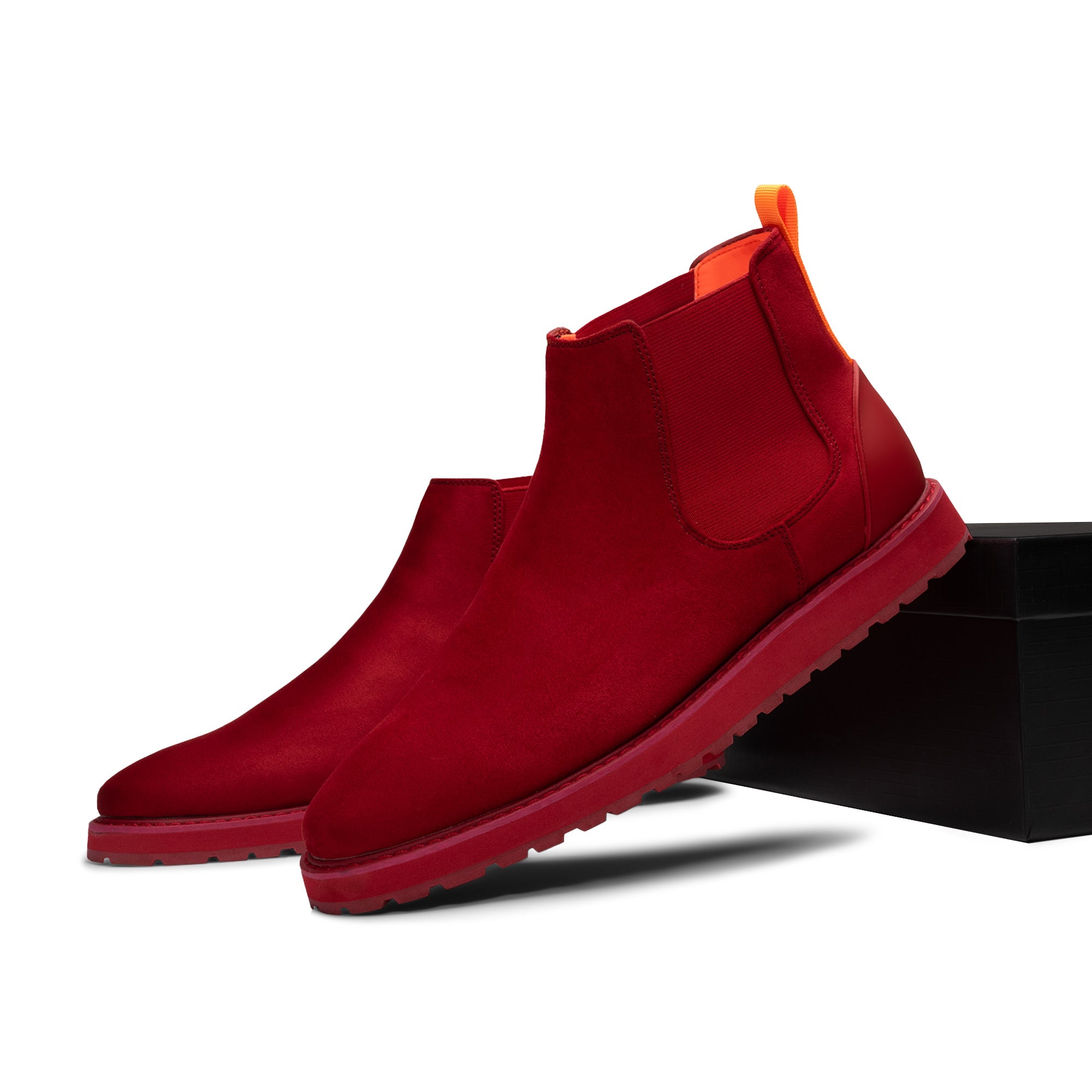 Tayno The Mustela Suede Casual Chelsea Sneaker Red