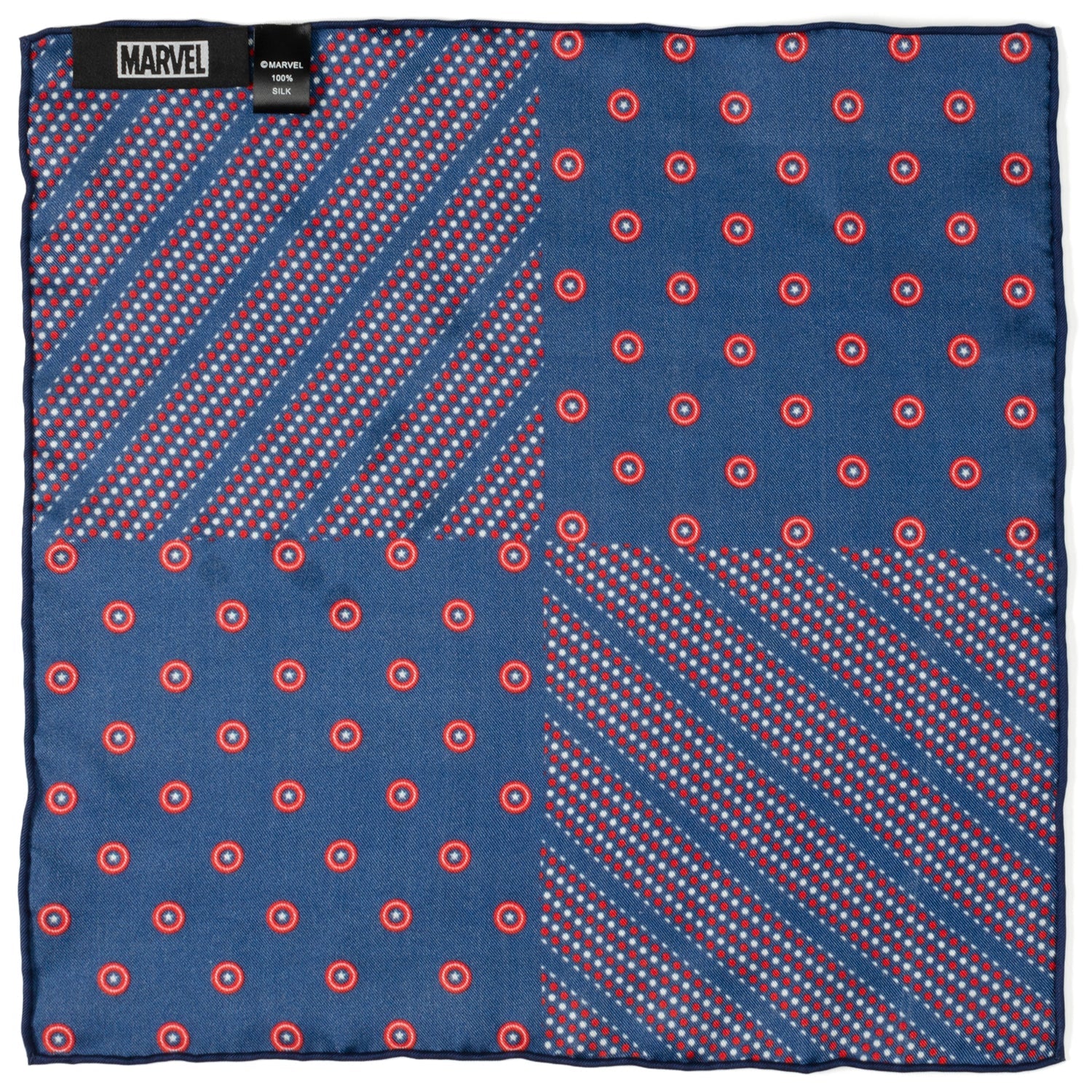 Marvel Captain America Shield Navy Pocket Square