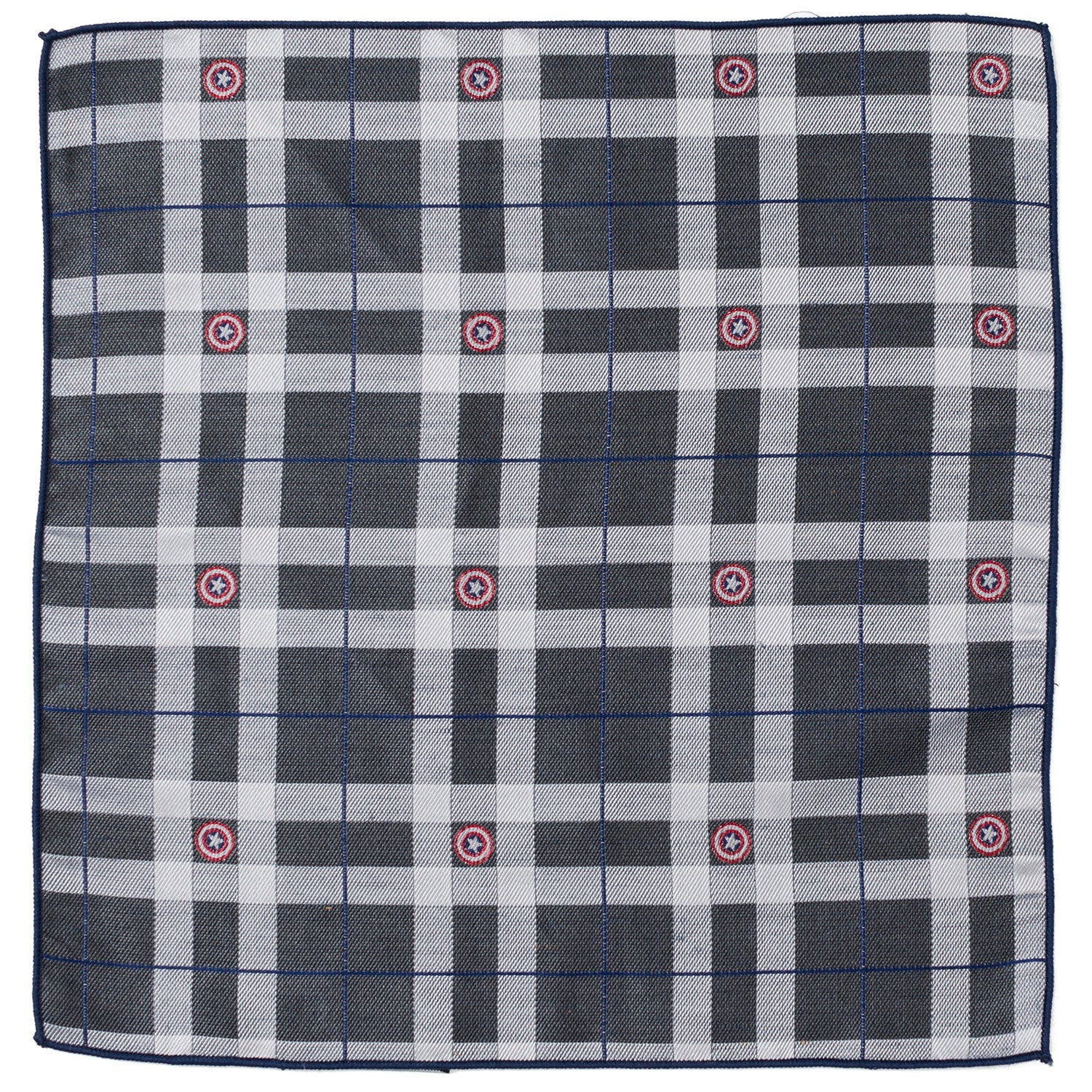 Marvel Captain America Gray Plaid Pocket Square