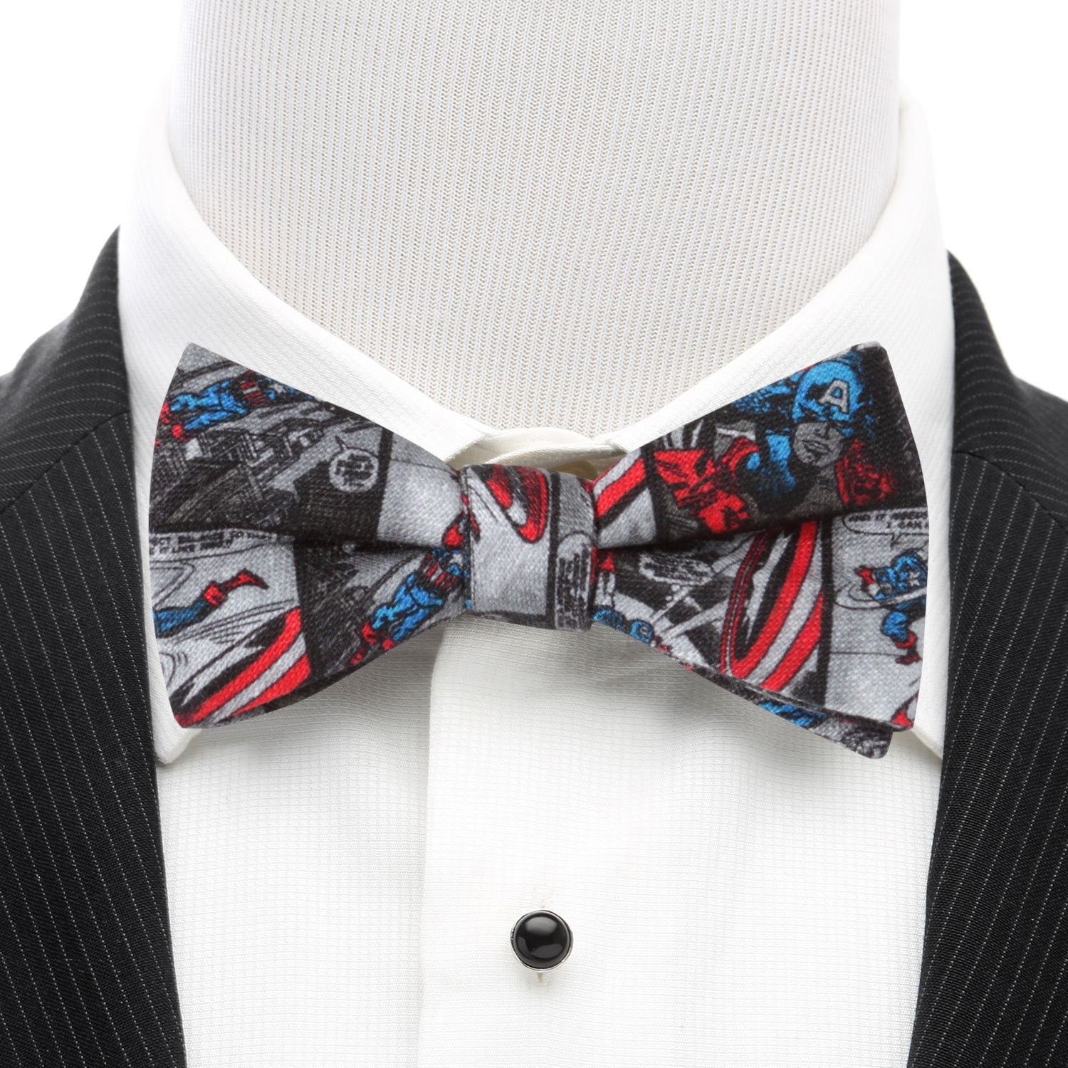Marvel Captain America Comic Gray Men's Bow Tie