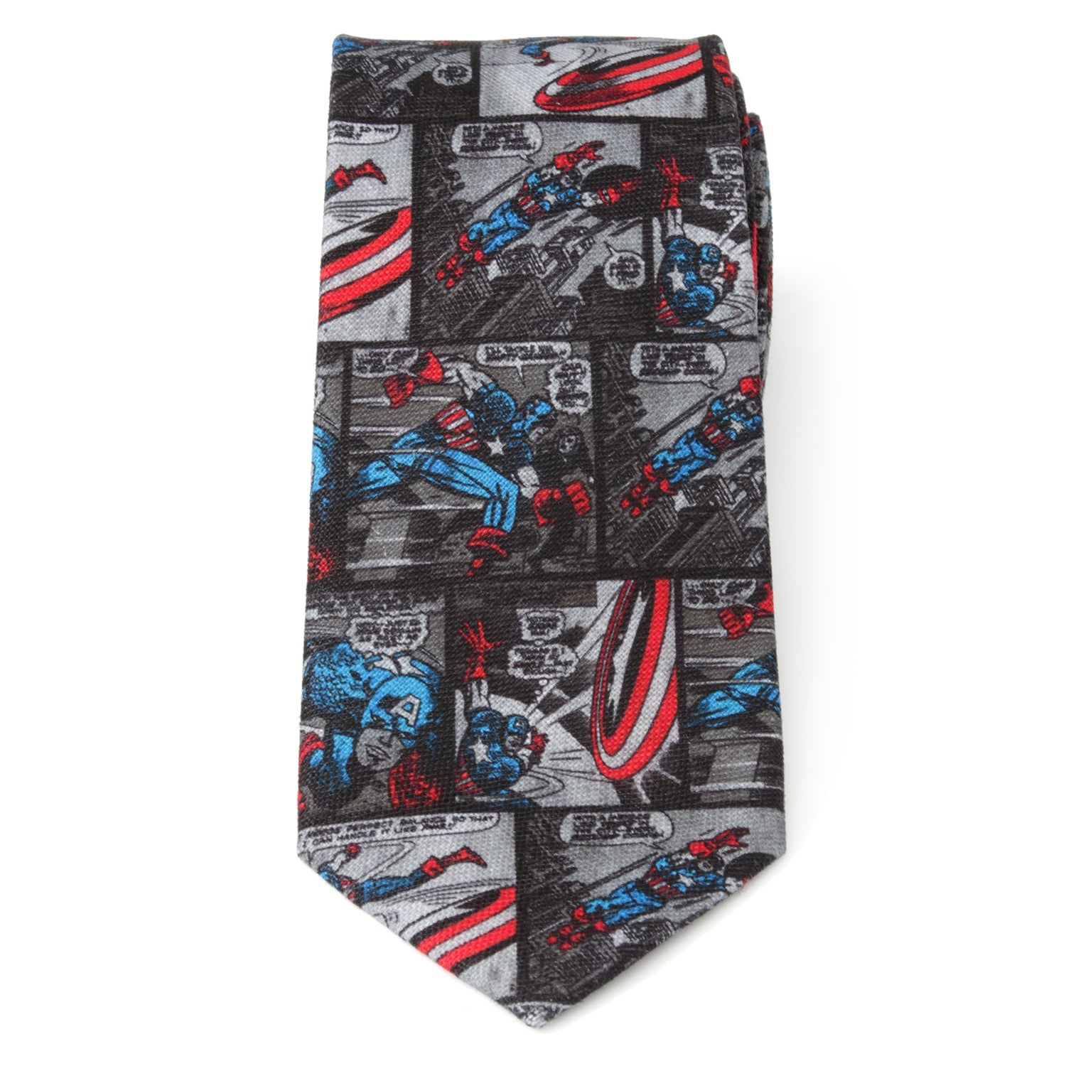 Marvel Captain America Comic Gray Men's Tie