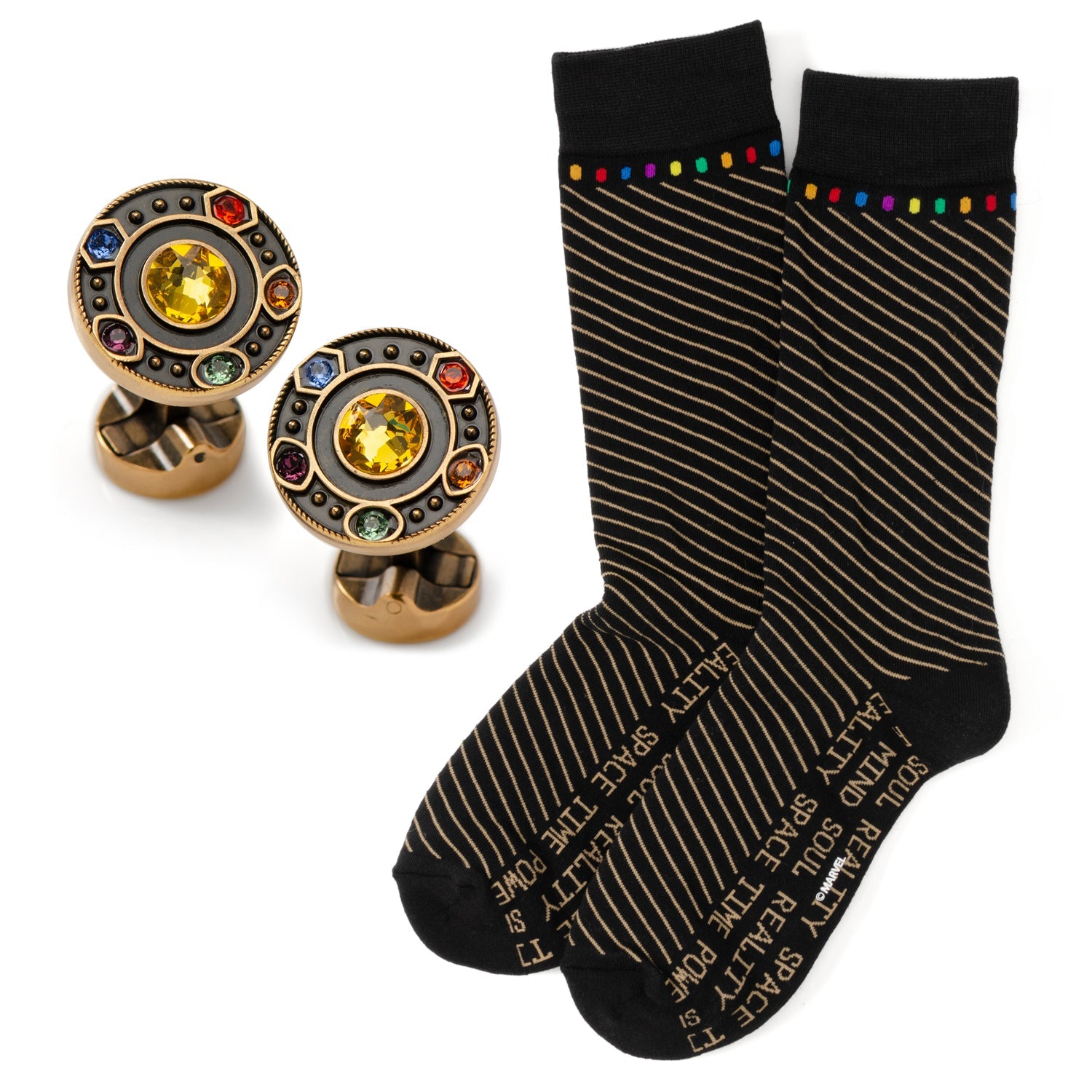 Marvel Avengers Infinity Stones Cufflinks and Socks Gift Set
