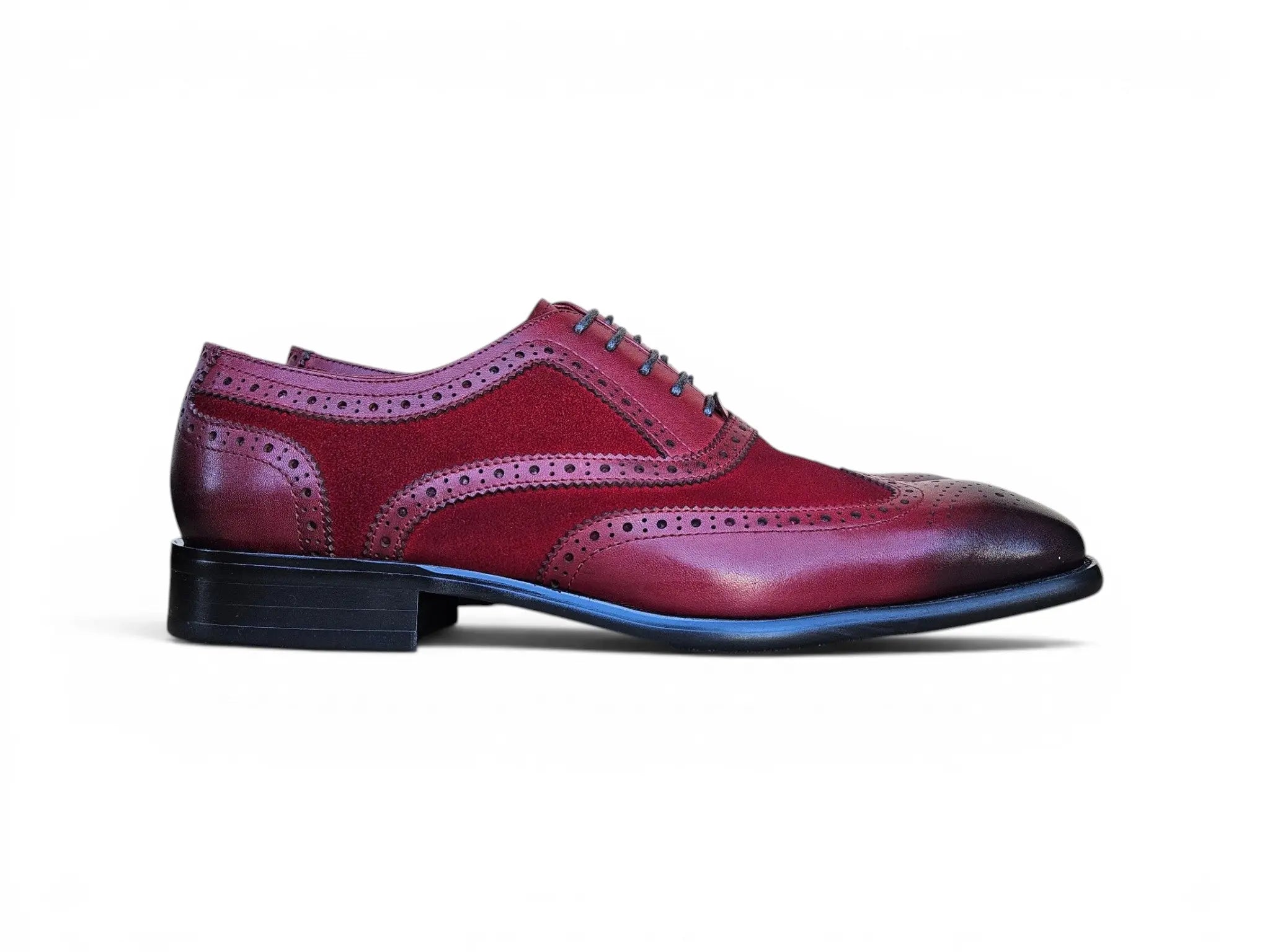 Mixed Media Burnished Wingtip Oxford