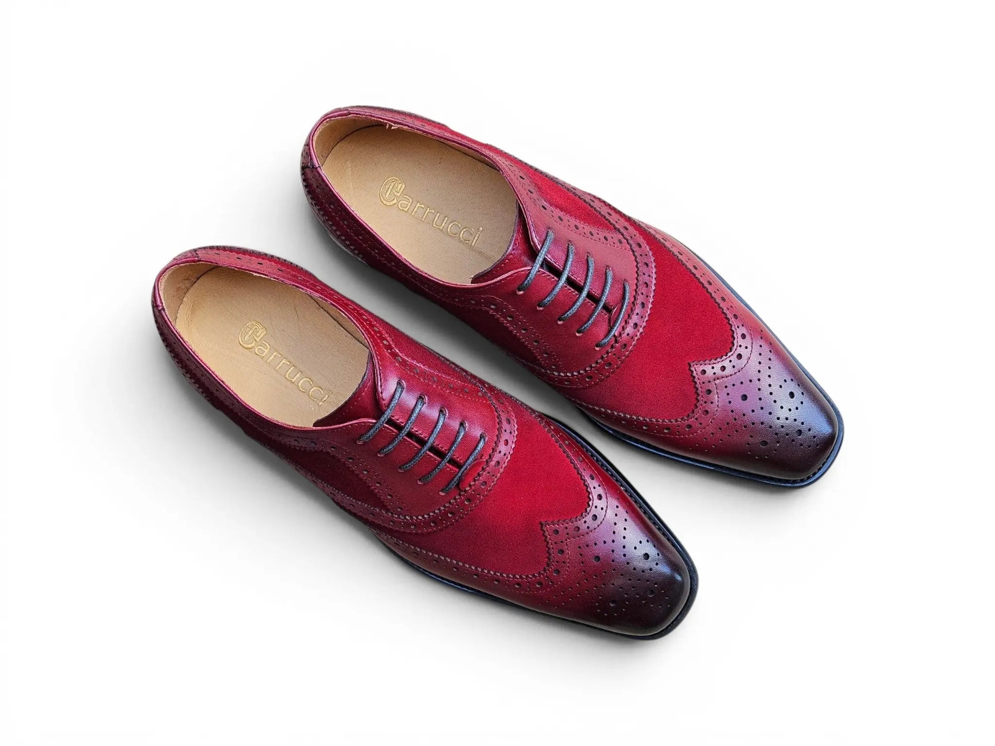 Mixed Media Burnished Wingtip Oxford