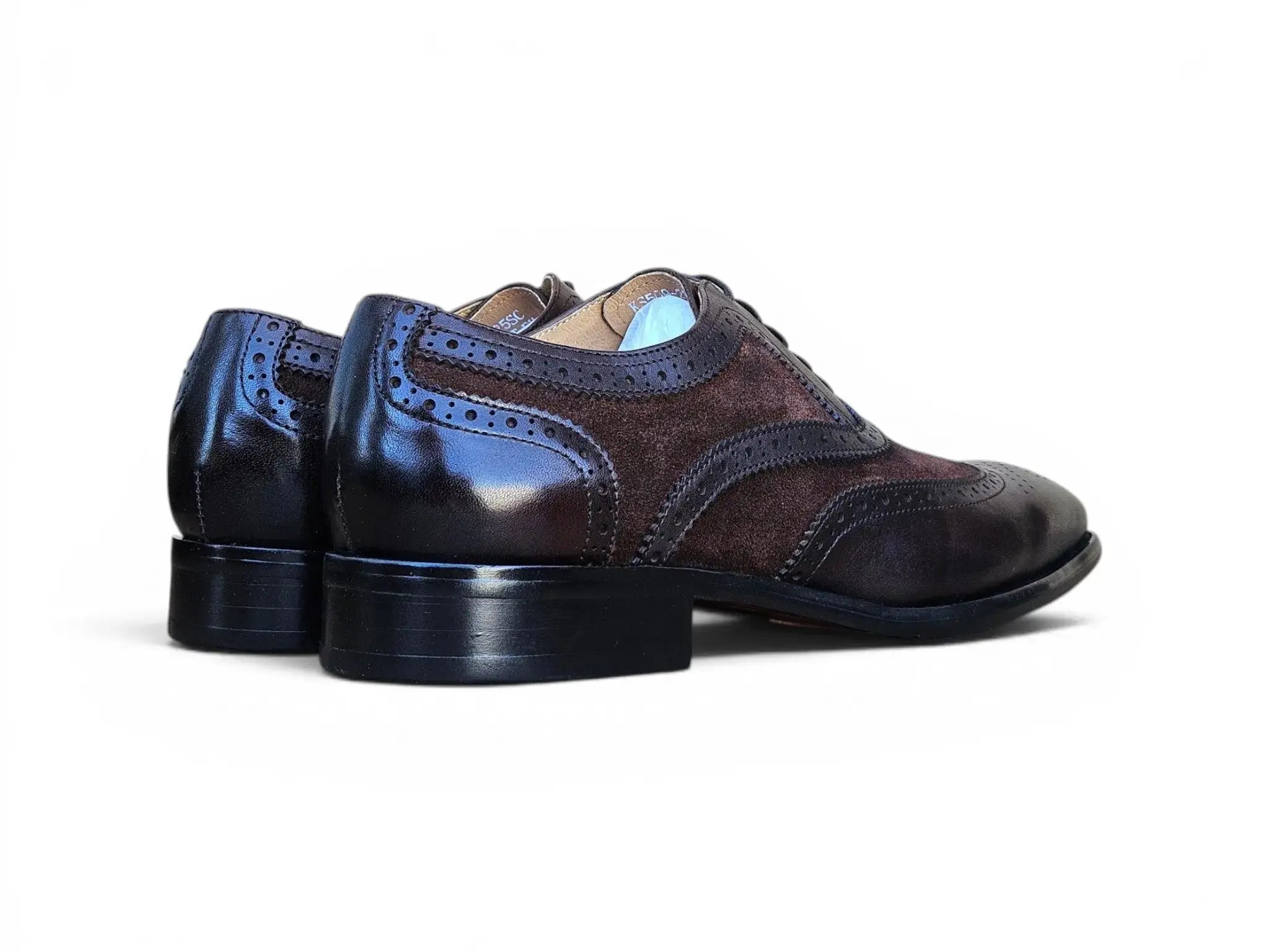 Mixed Media Burnished Wingtip Oxford