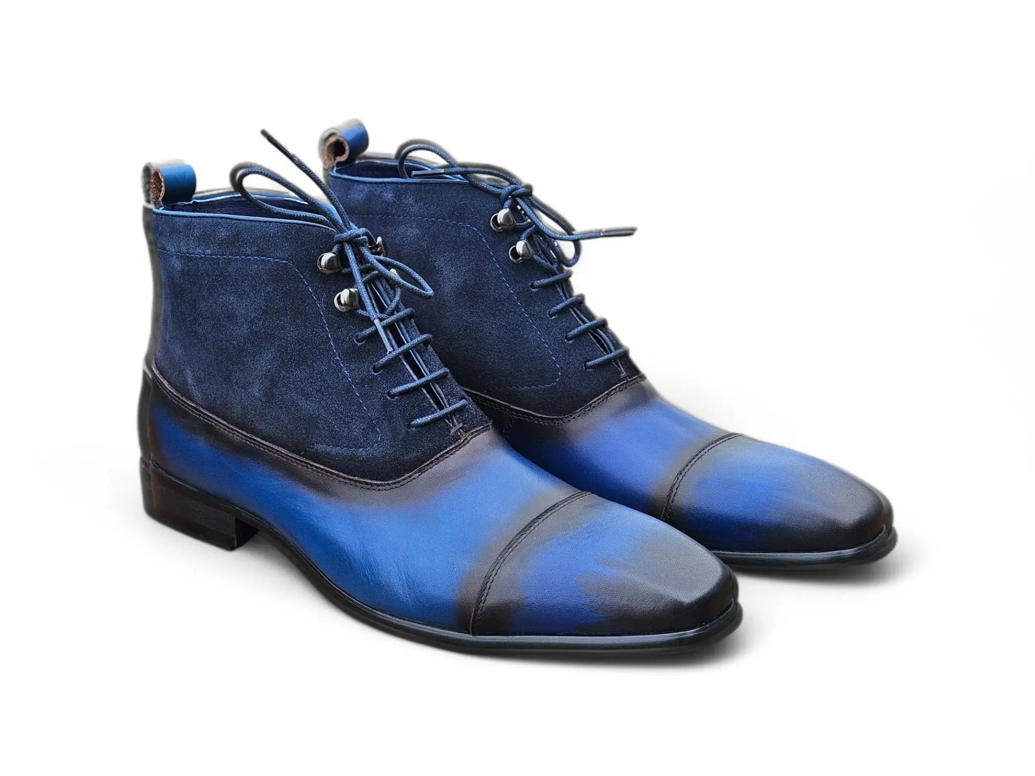 Mixed Media Lace-up Suede Boot