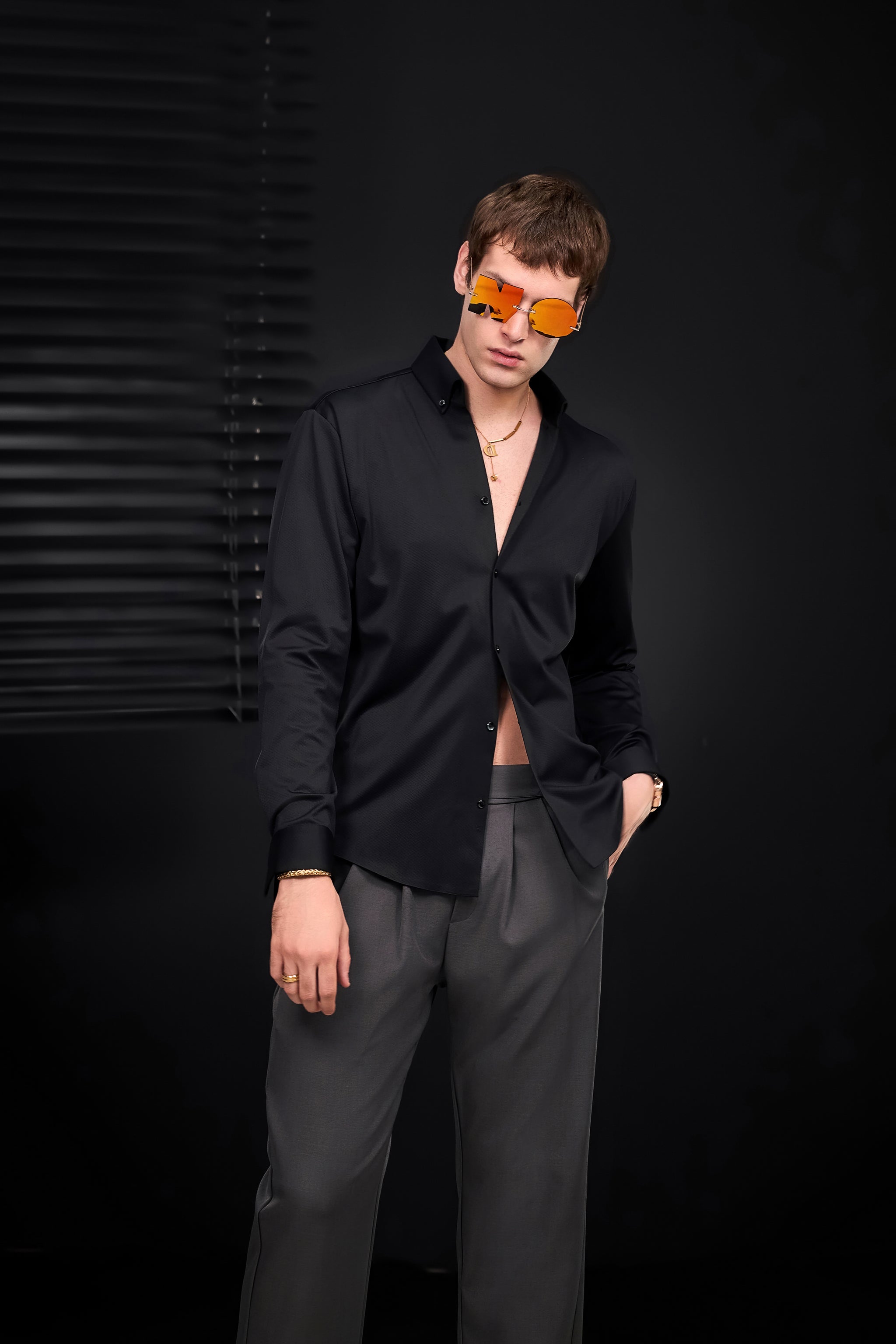 Wellington Side-Tab Trousers GREY