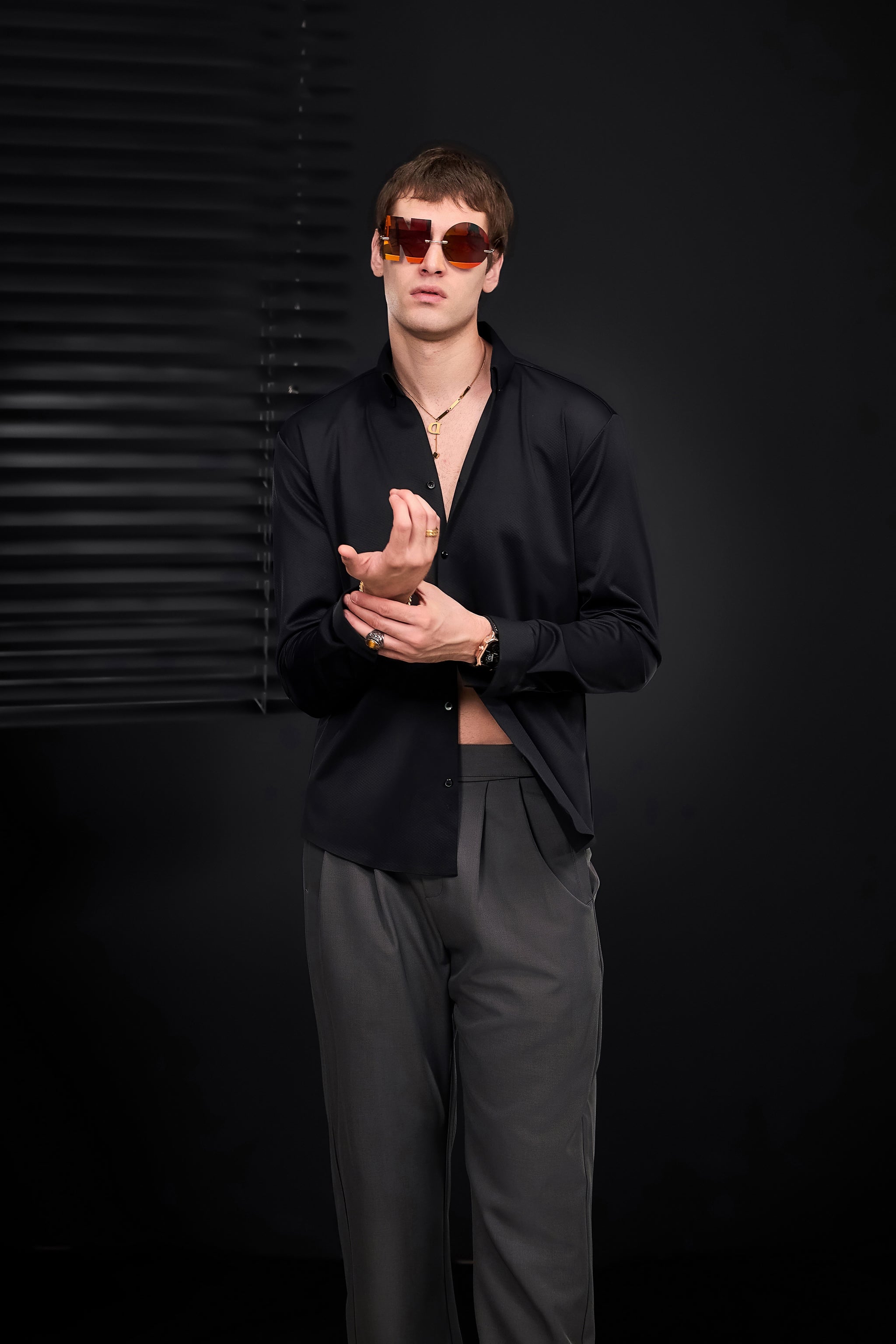 Wellington Side-Tab Trousers GREY