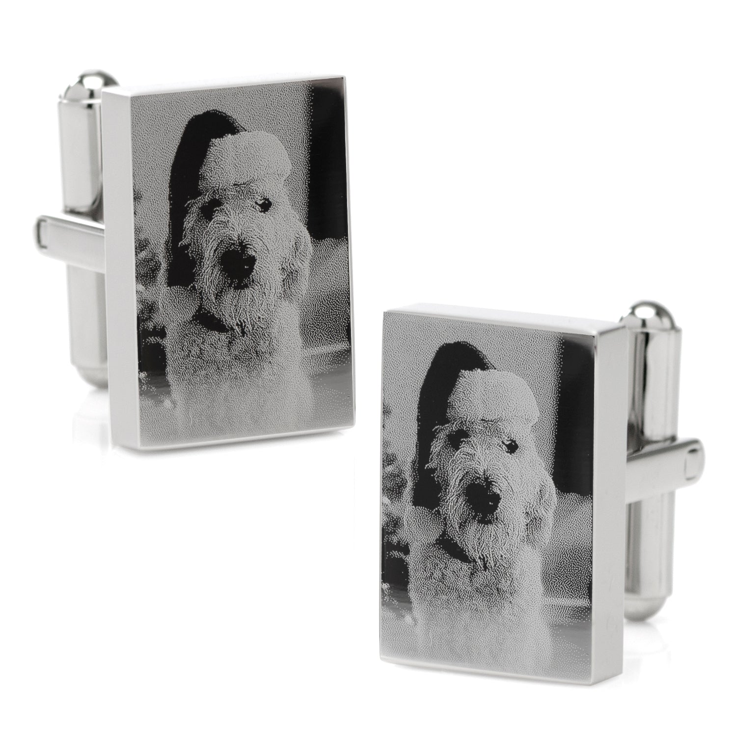 Custom Engraved Block Photo Cufflinks
