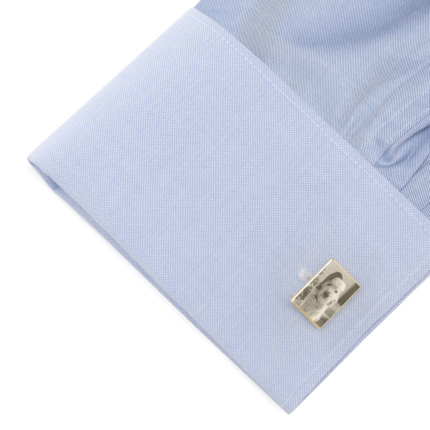 Custom Engraved Gold Plated Block Cufflinks