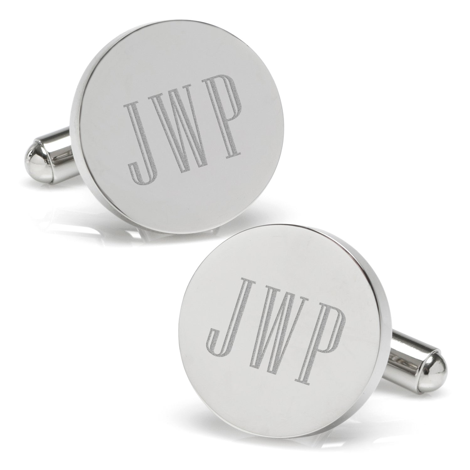 Stainless Steel Round Infinity Engravable Cufflinks