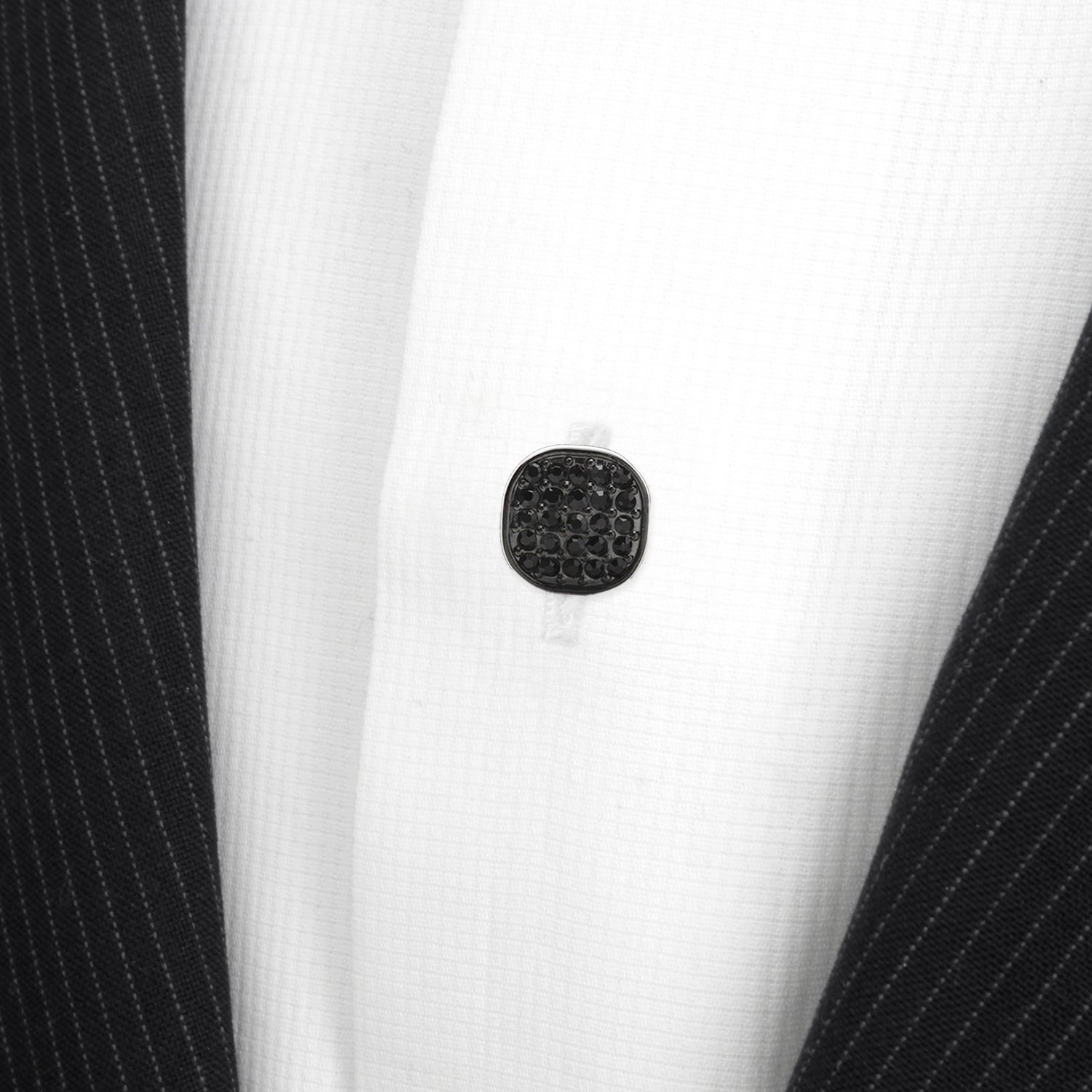 Black Stainless Steel Black Pave Crystal 5-Studs