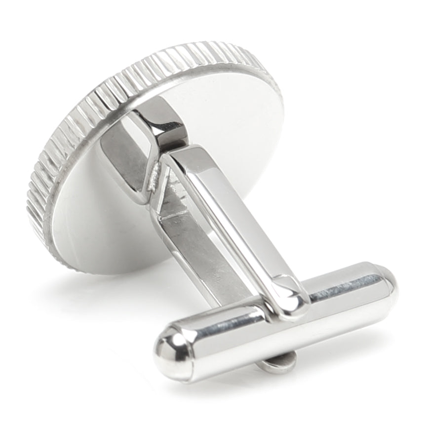 Stainless Steel Coin Edge Engravable Cufflinks