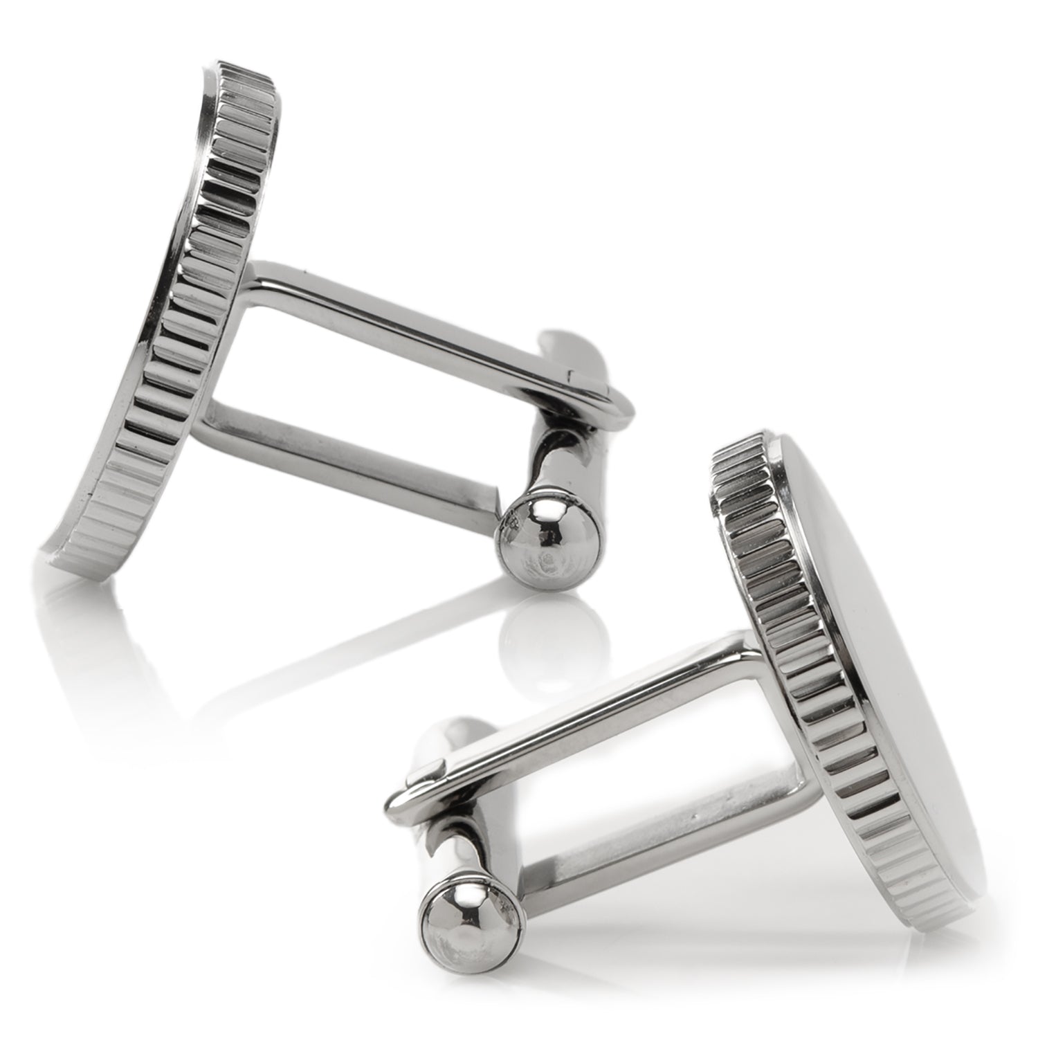 Stainless Steel Coin Edge Engravable Cufflinks