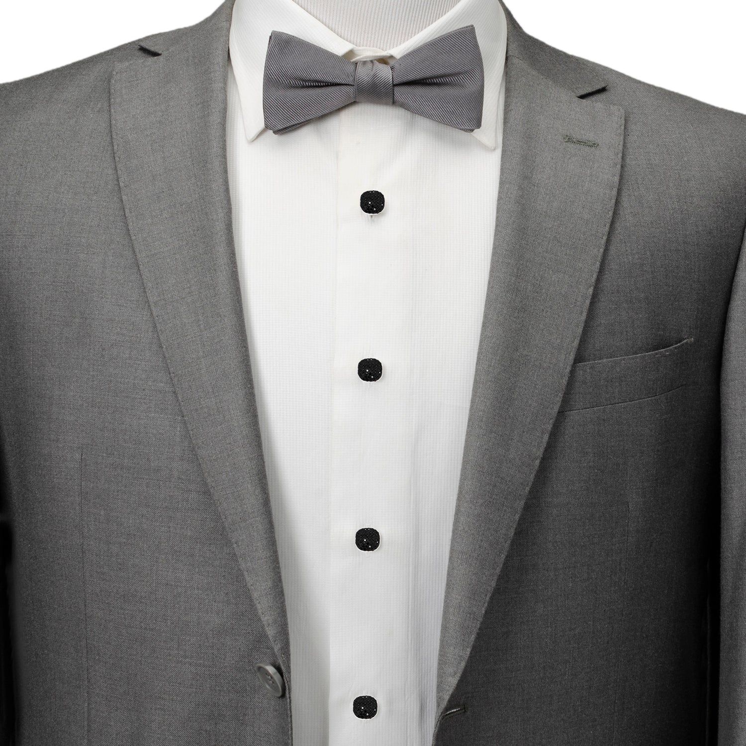 Stainless Steel Black Pave Crystal 5-Stud Set