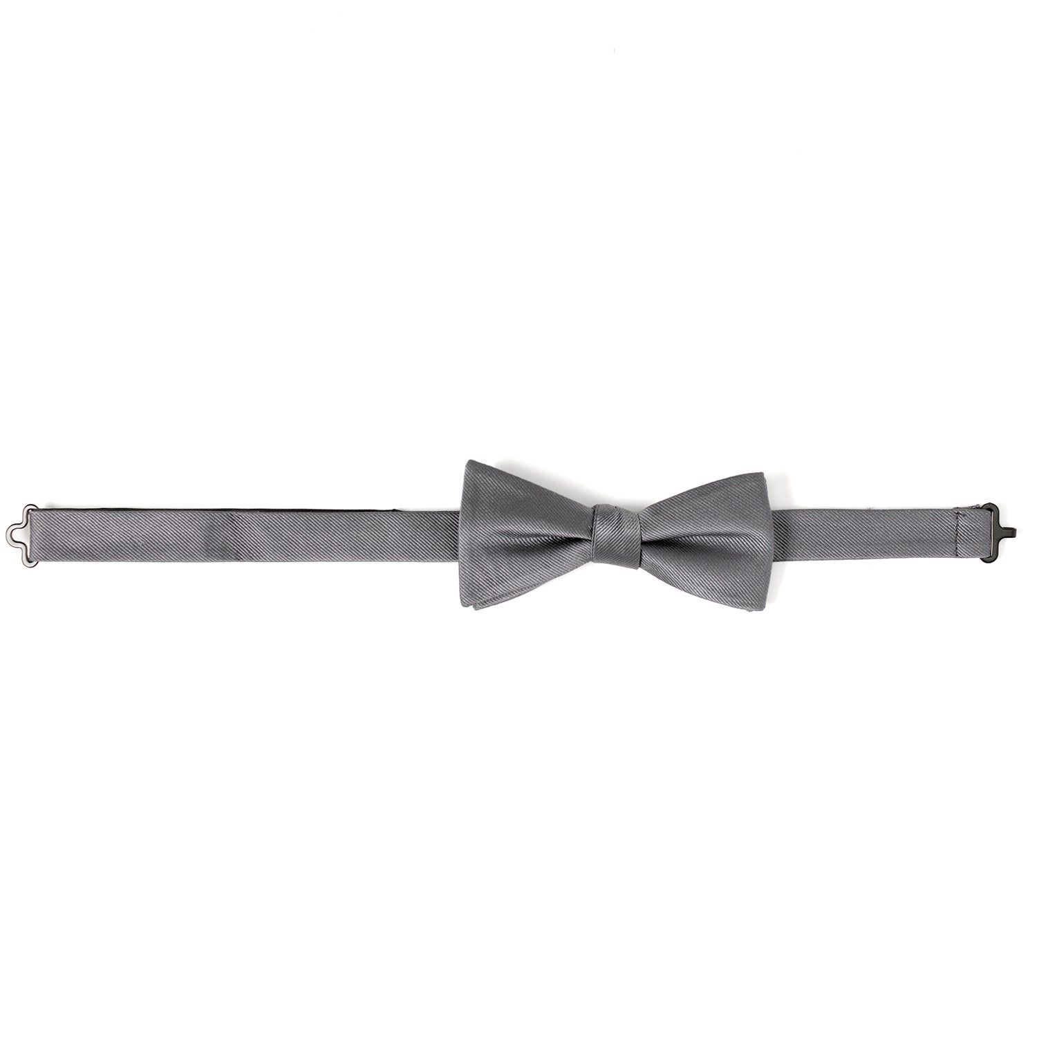Gray Silk Bow Pre-Tie