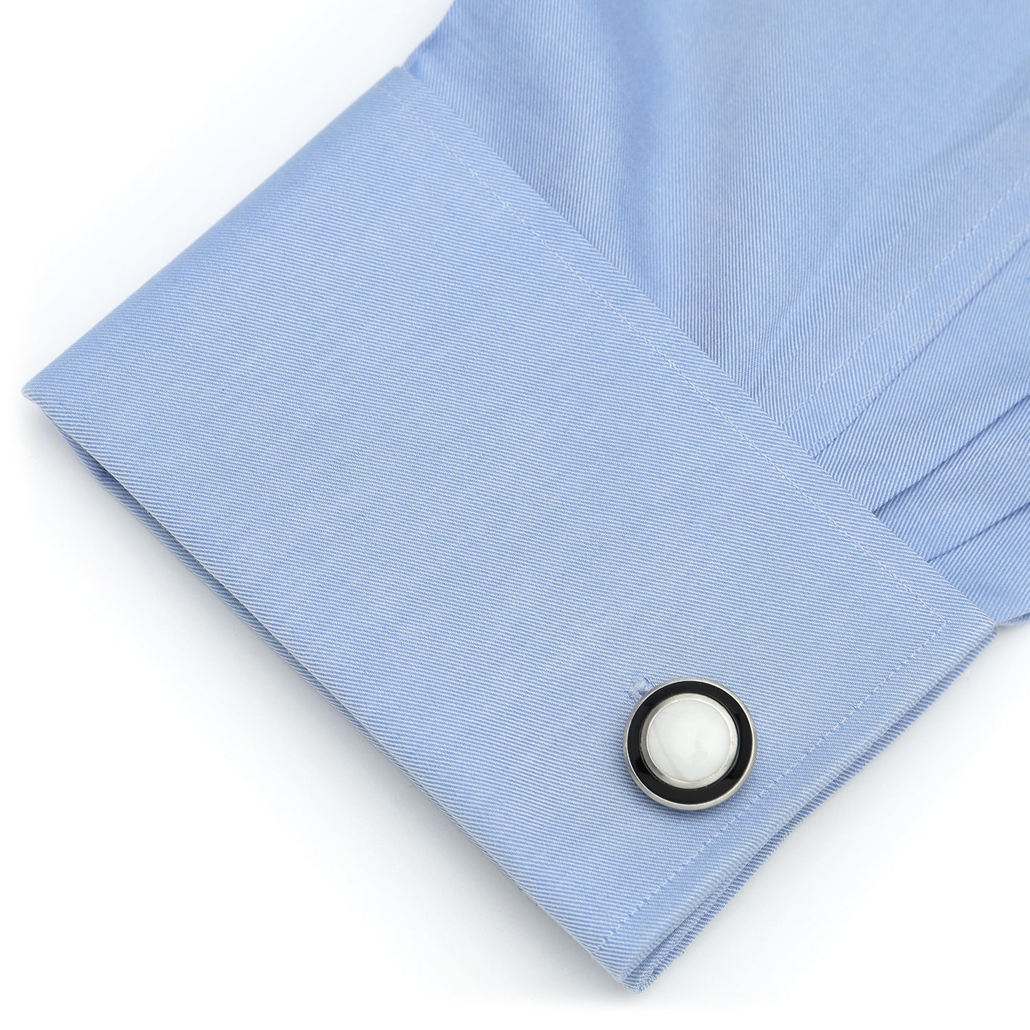 Jade with Onyx Ring Stainless Steel Cufflinks