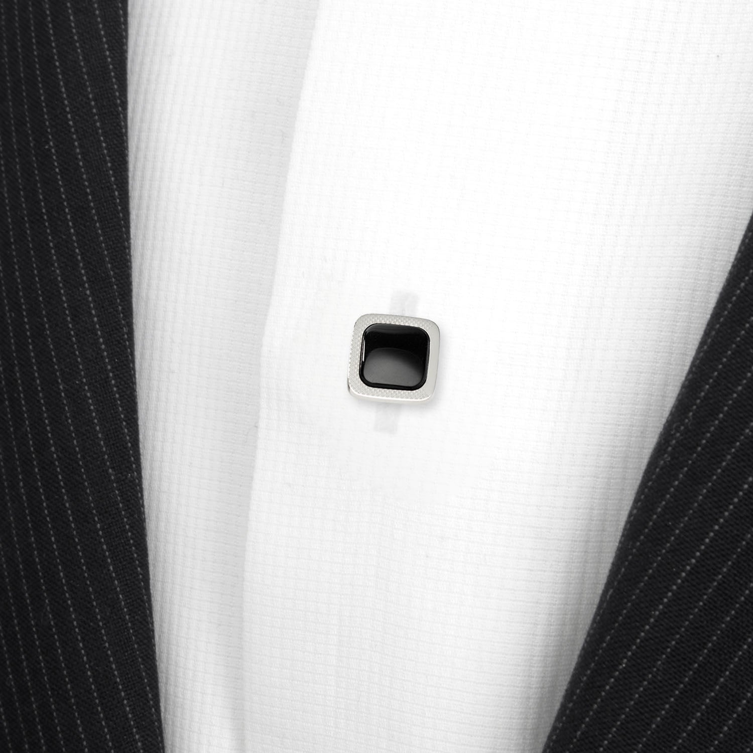 Onyx Cushion Stainless Steel 5-Stud Set