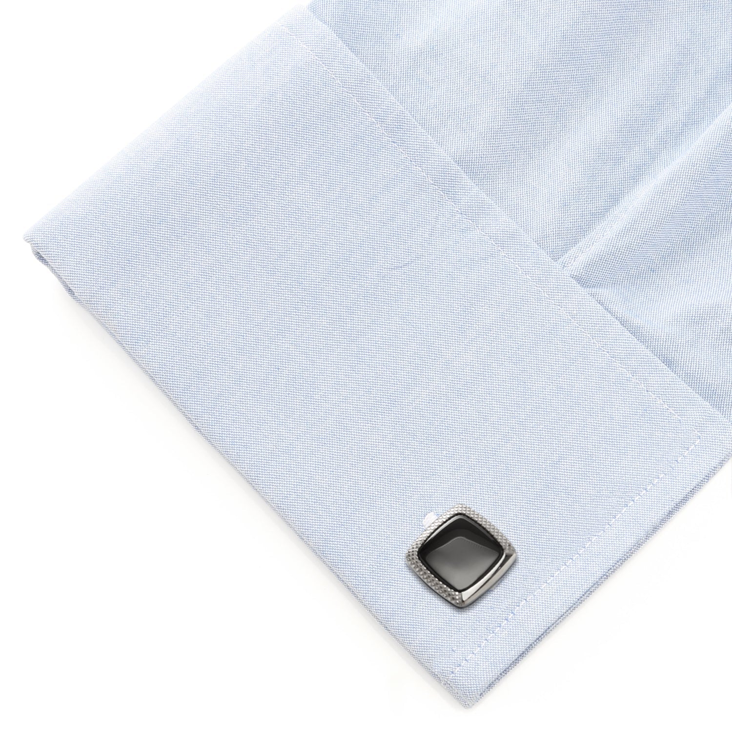 Onyx Cushion Stainless Steel Cufflinks