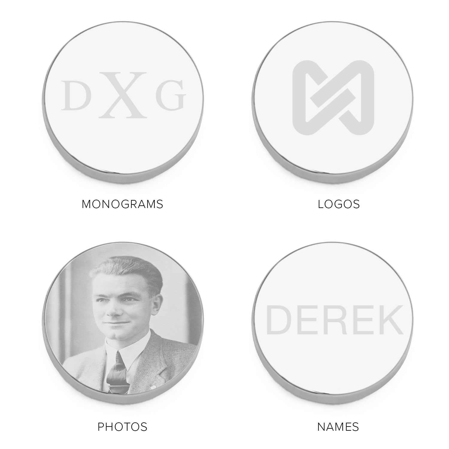 Stainless Steel Engravable Classic Round Cufflinks