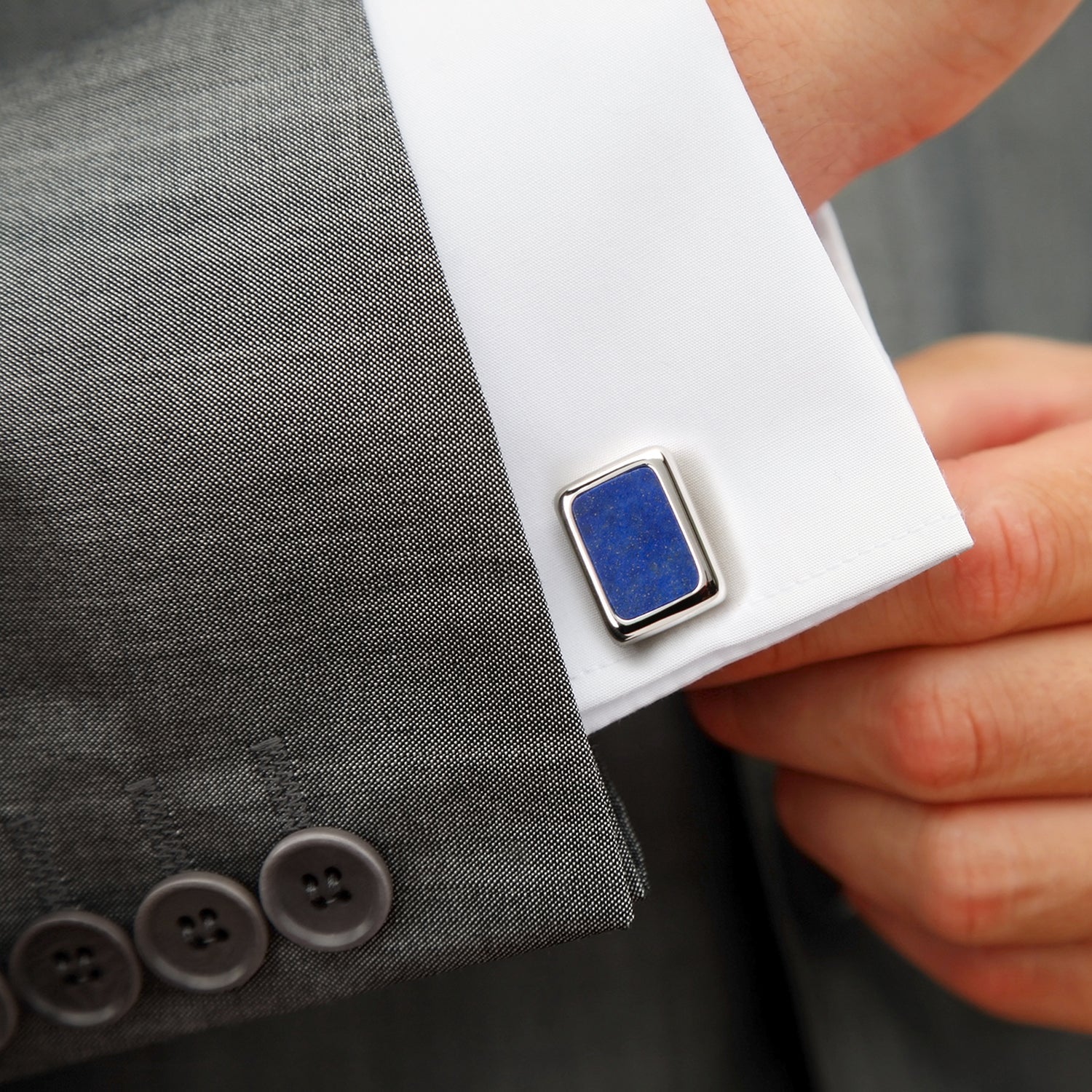 Sterling Silver and Lapis JFK Presidential 5-Stud Set
