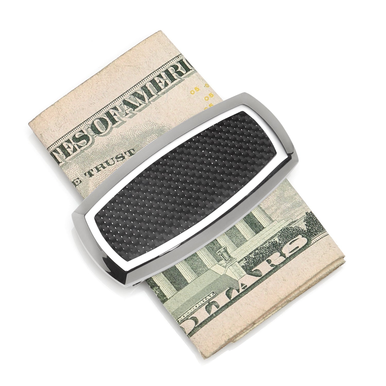 Stainless Steel Inlaid Black Carbon Fiber Money Clip