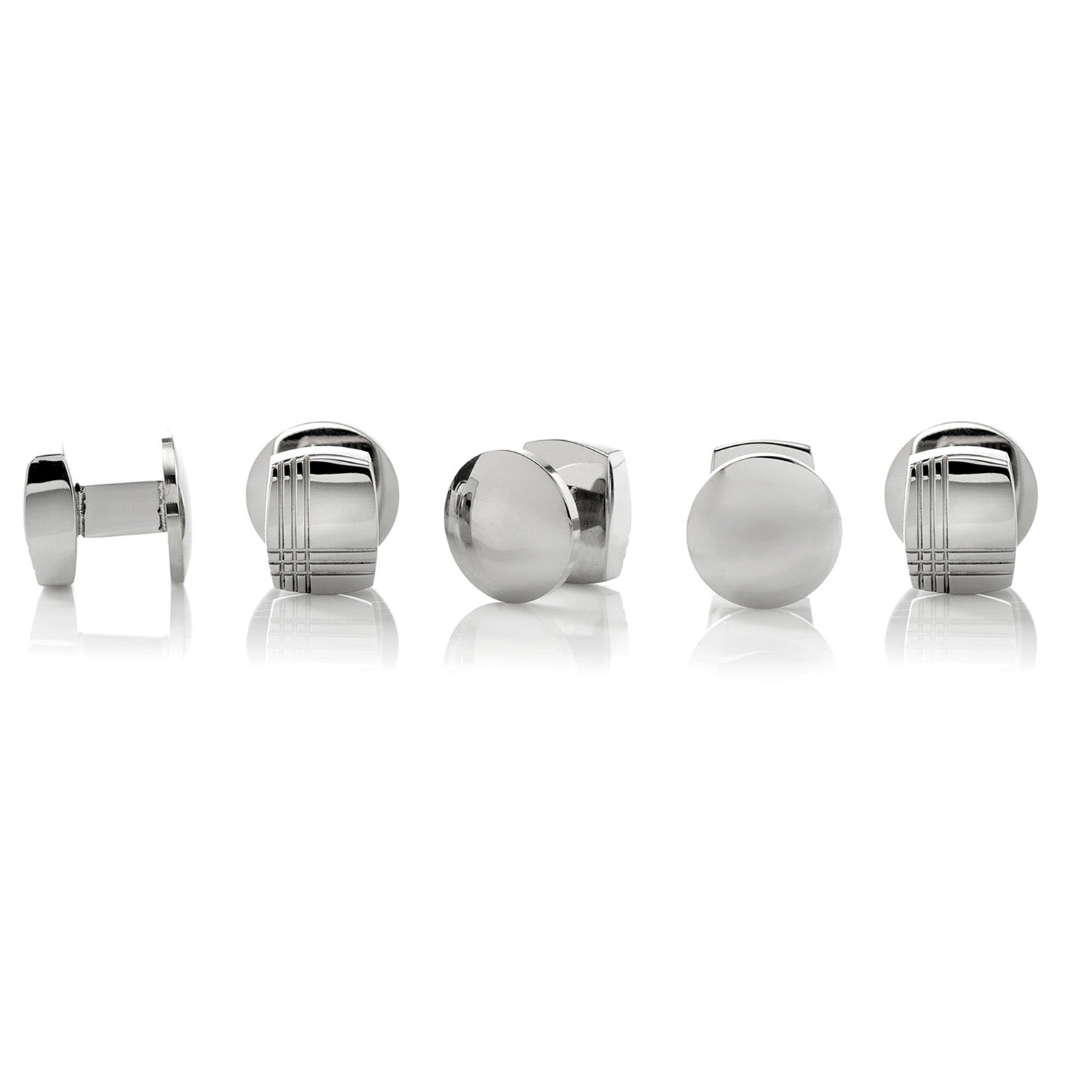 Sterling Silver Tartan Plaid 5-Studs