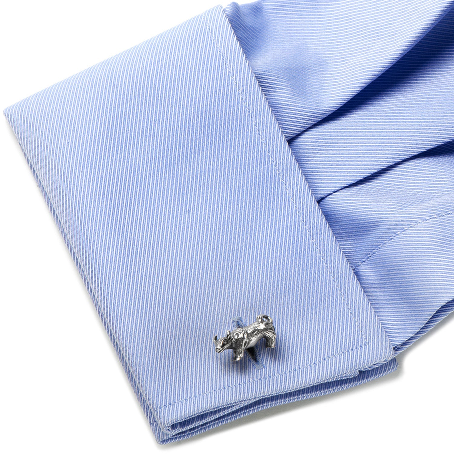 Sterling Silver Bull and Bear Cufflinks