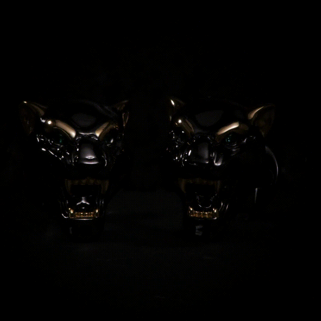 Sterling Silver Black and Gold Panther Cufflinks