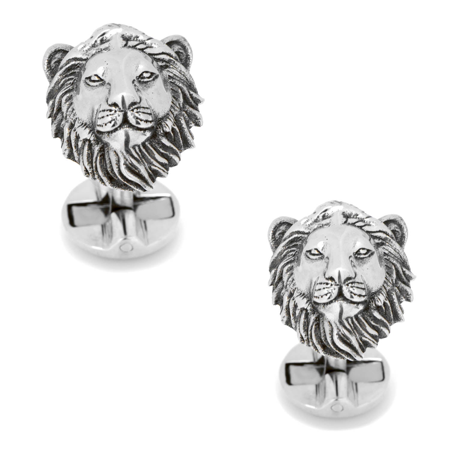 Sterling Silver Lion Head Cufflinks