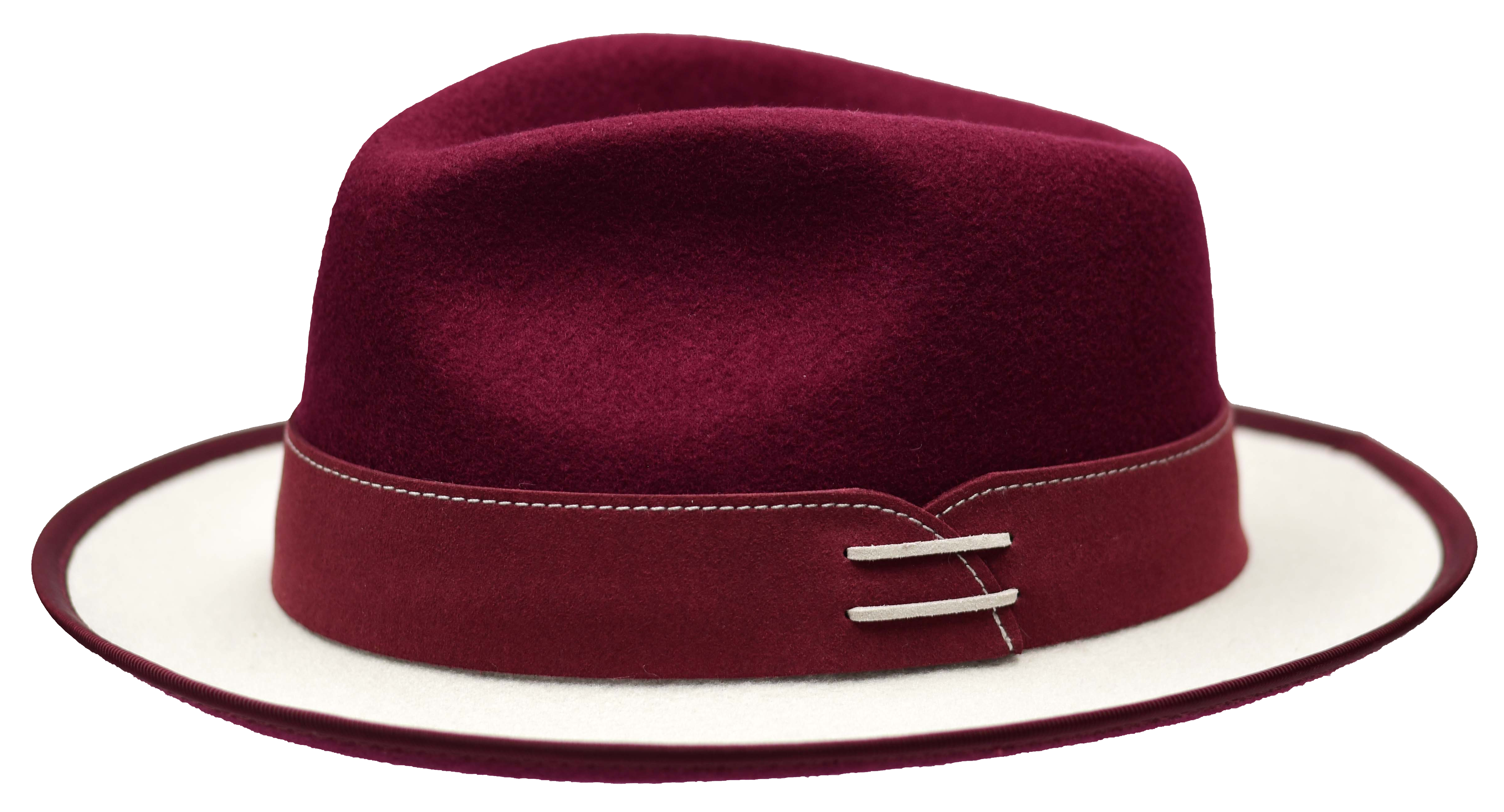 Bruno Capleo OU-854  The Outcast Fedora Burgundy/Silver