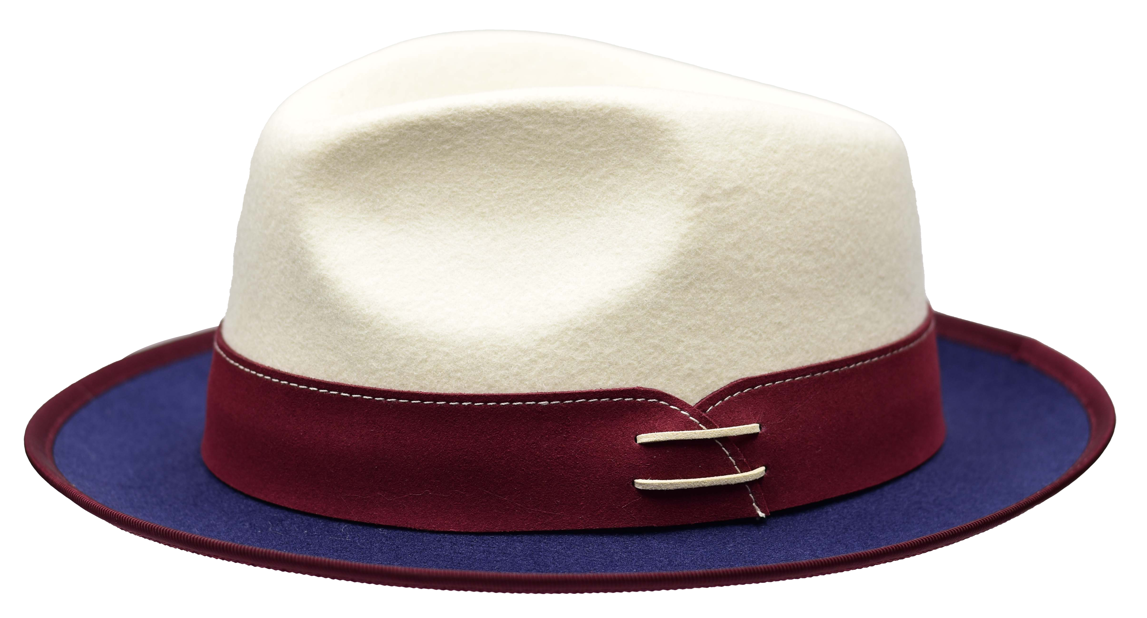 Bruno Capleo OU-856  The Outcast Fedora Bone/Maroon/Navy
