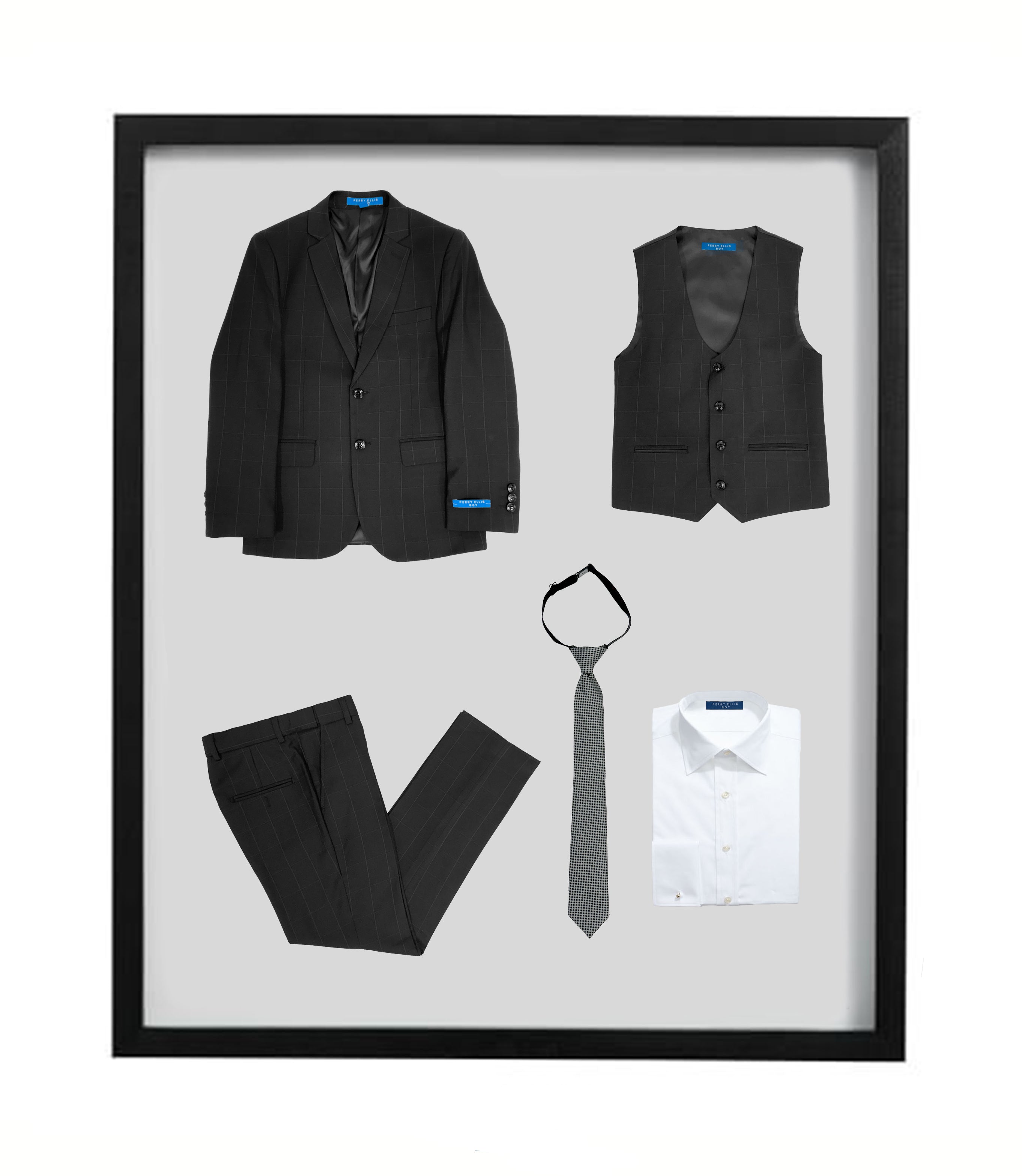 Perry Ellis Boy's 5pc Windowpane Suit