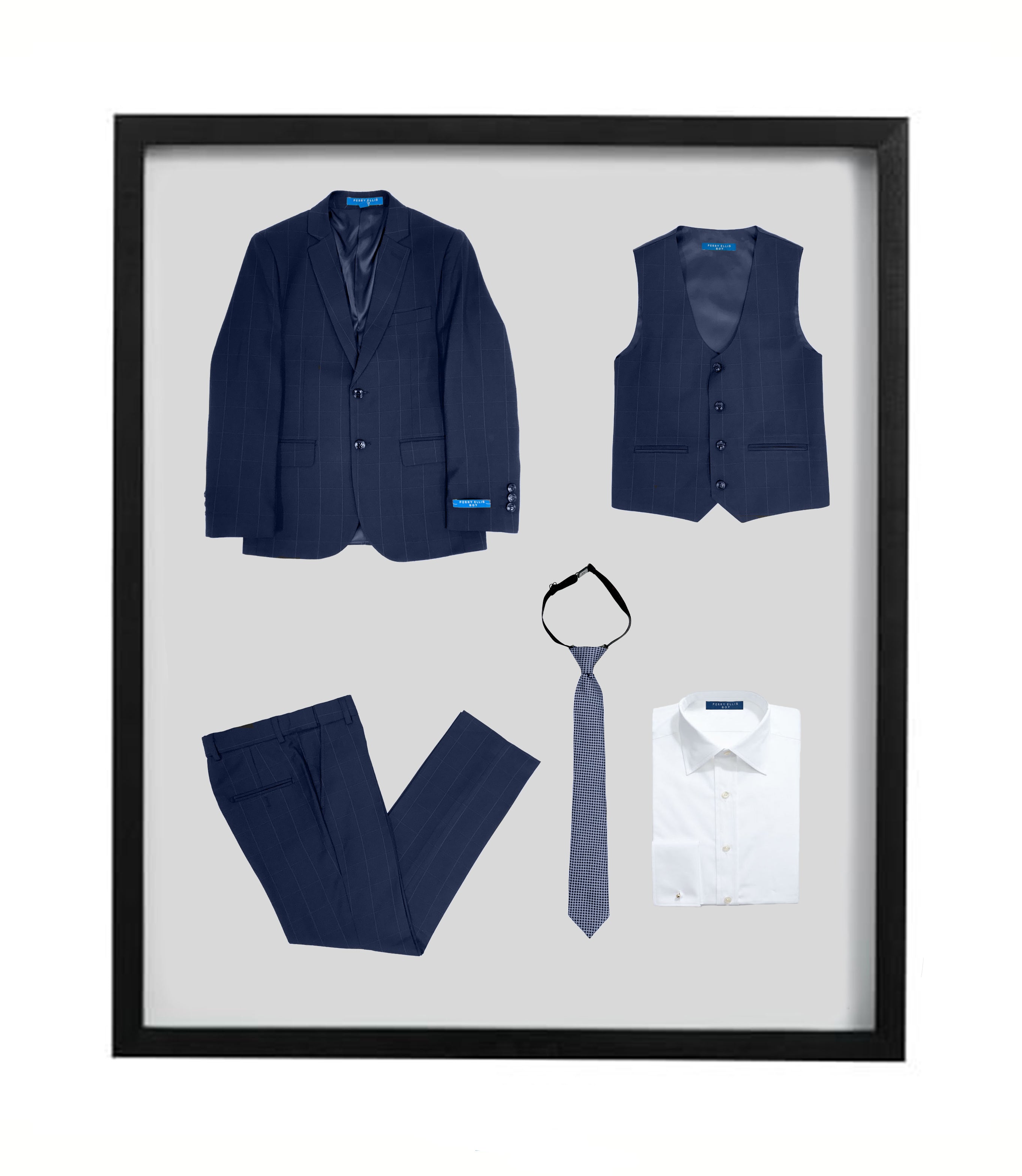 Perry Ellis Boy's 5pc Windowpane Suit