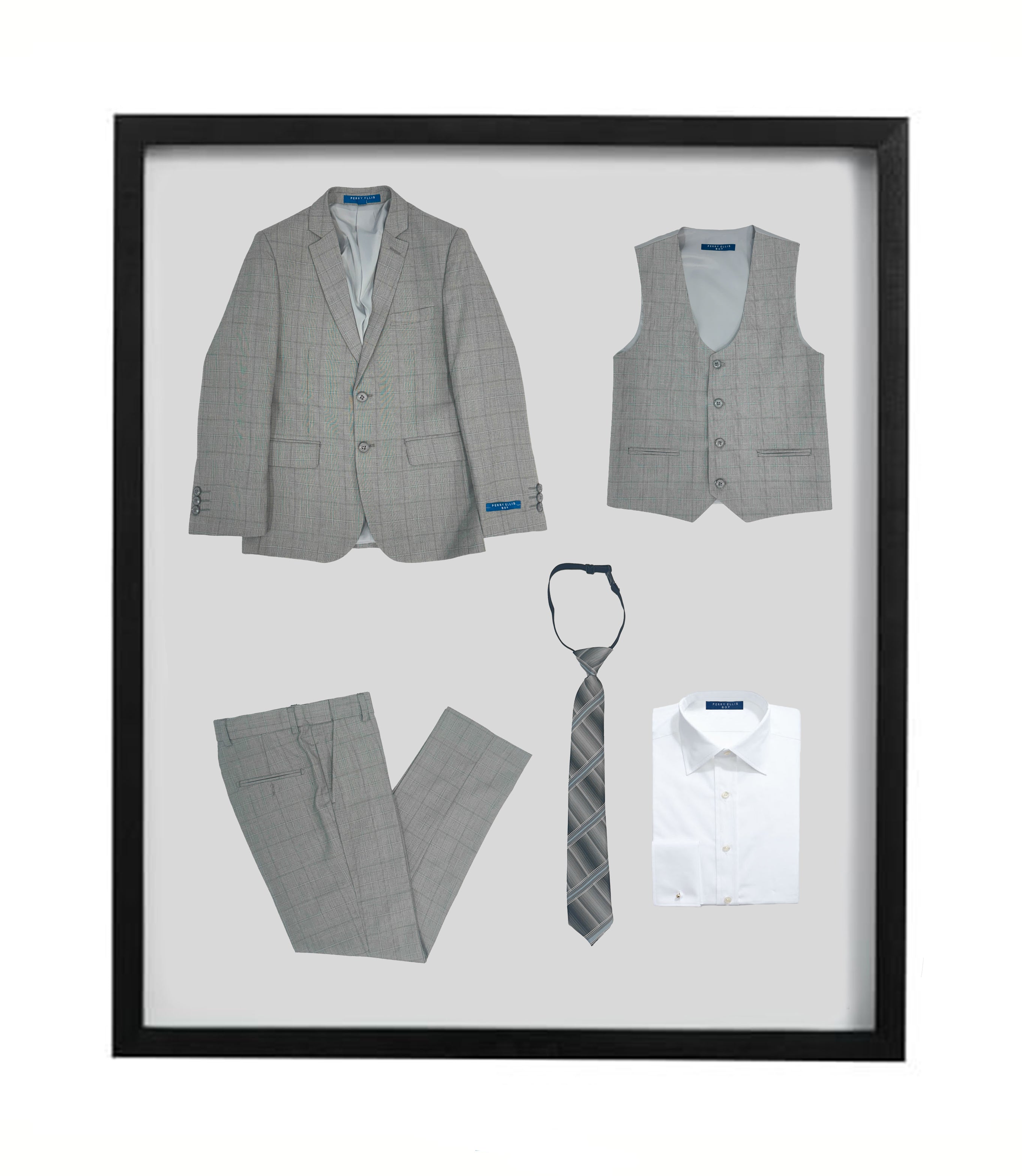 Perry Ellis Boy's 5pc Glen Plaid Suit