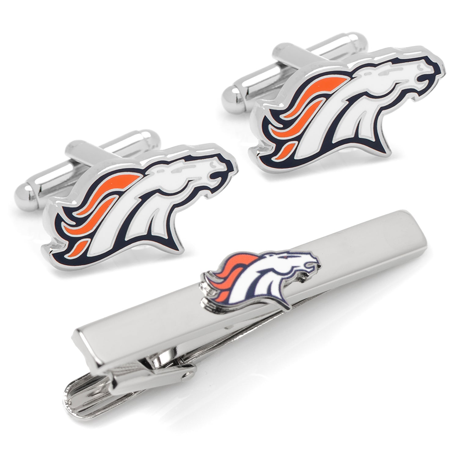 NFL Denver Broncos Cufflinks and Tie Bar Gift Set