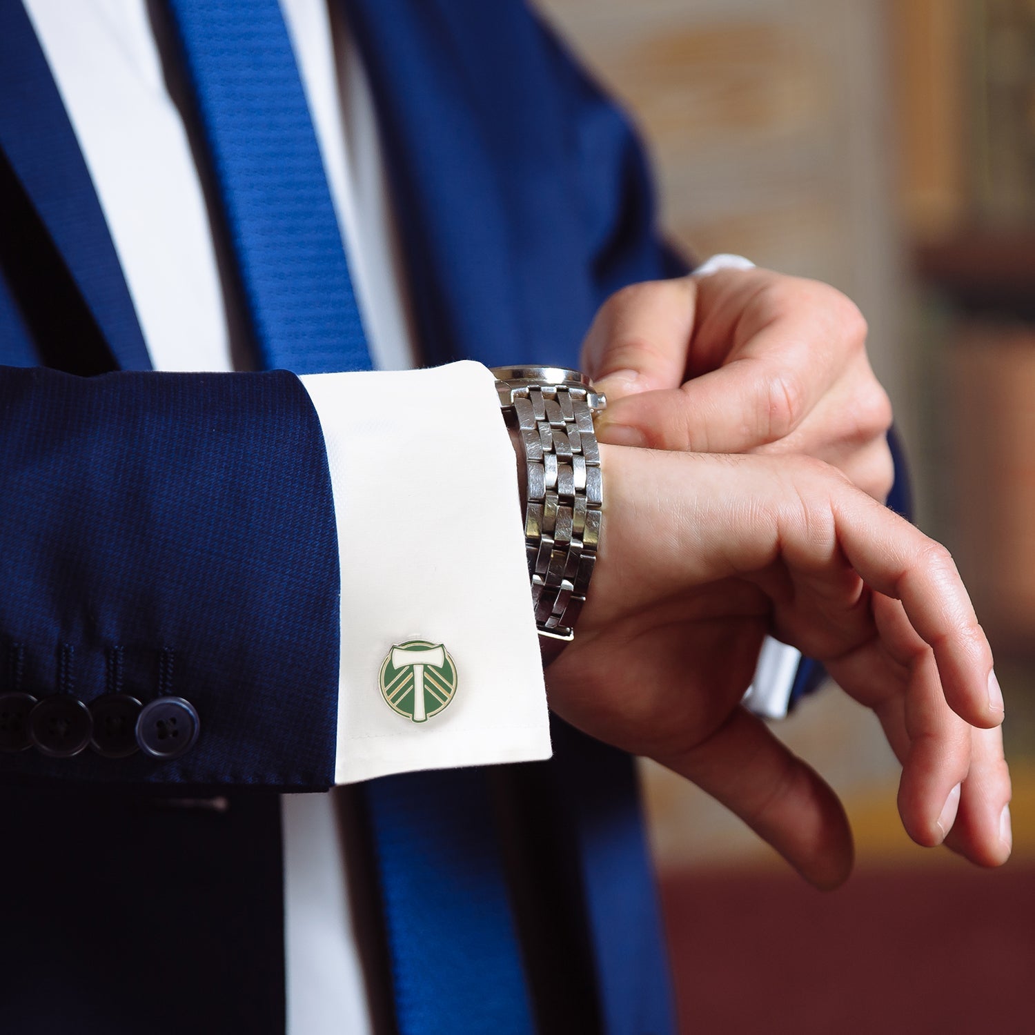 MLS Portland Timbers Cufflinks and Lapel Pin Gift Set