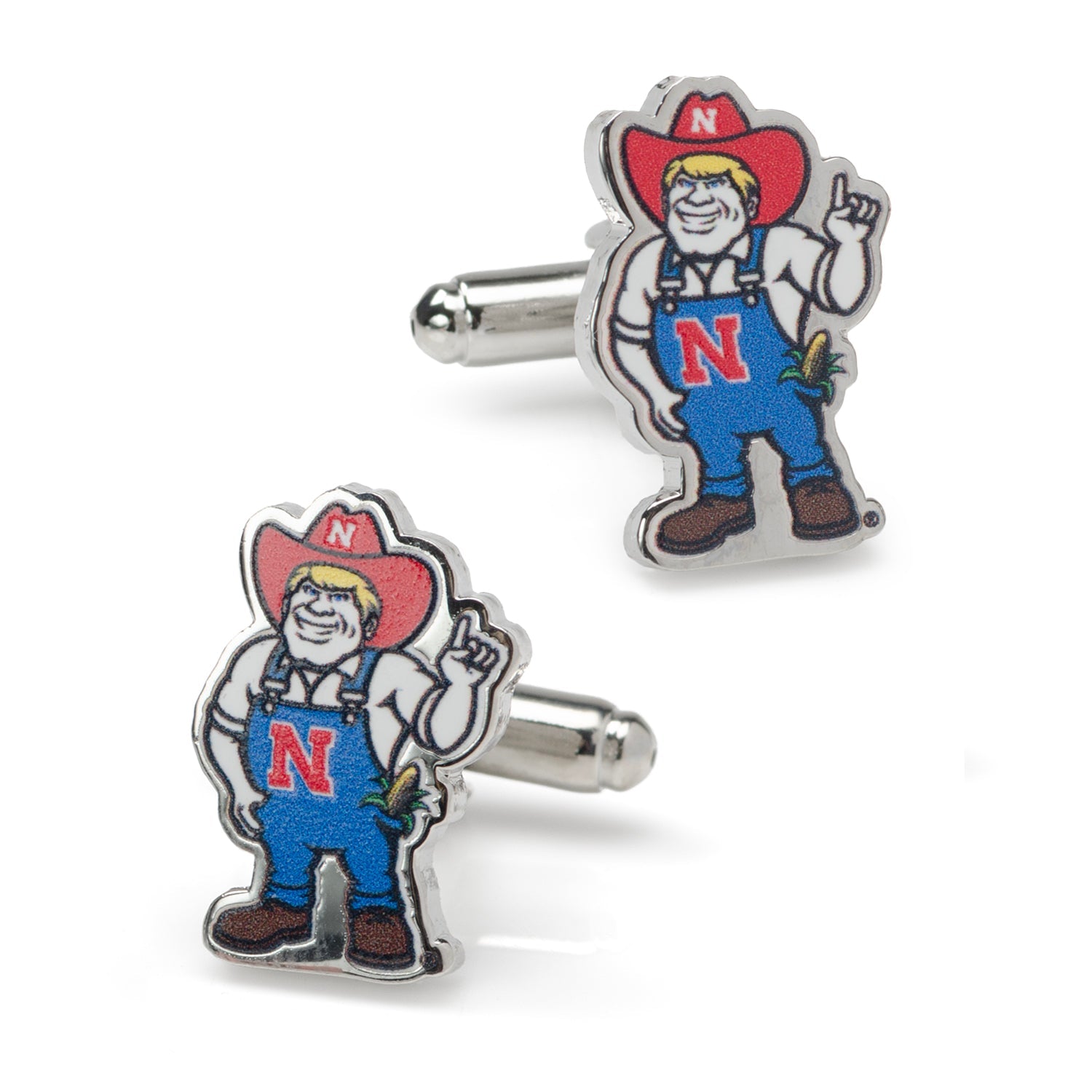 NCAA Nebraska Herbie Husker Mascot Cufflinks